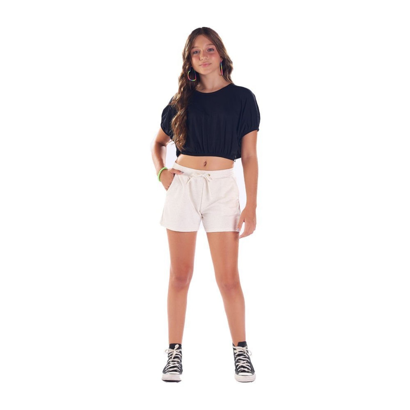 Infantil - Blusa Juvenil Menina - Preto - 48909-51