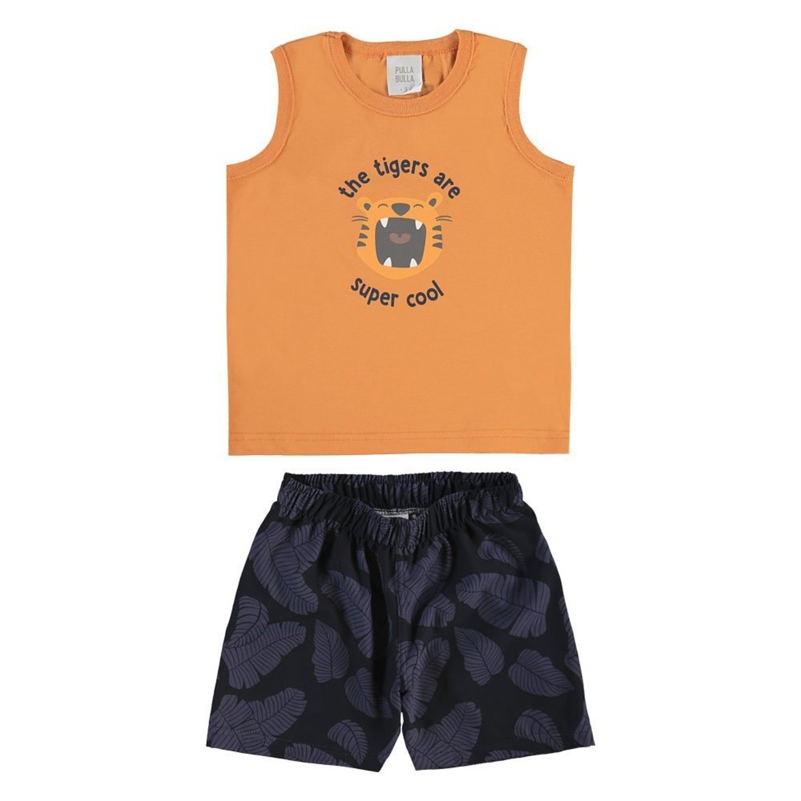 Infantil - Conjunto Laranja Primeiros Passos Pulla Bulla Menino - 53765-1365