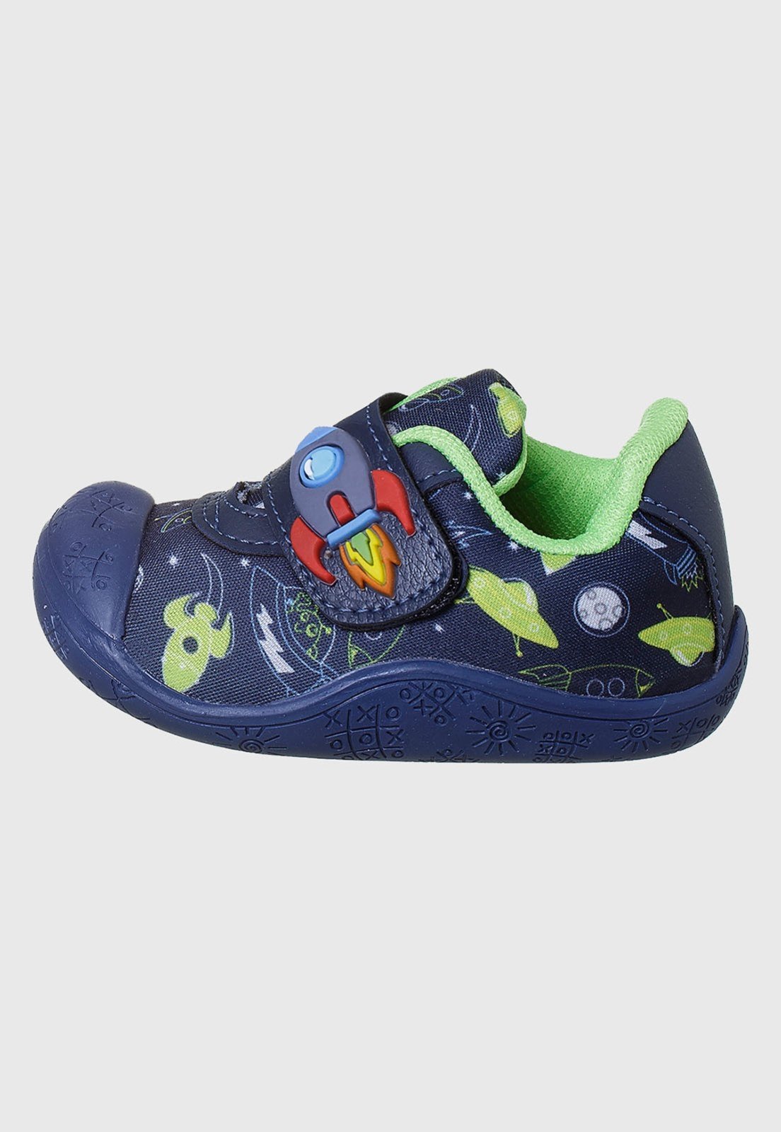 Vista 3 Infantil - Tênis Meia Menino Antiderrapante Foguete Marinho tep Kidstep azul marinho/pink Kidstep azul marinho/pink