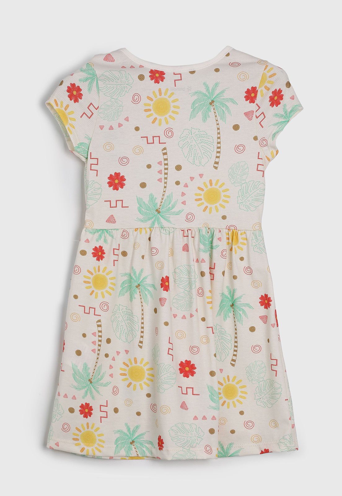 Vista 3 Infantil - Vestido Brandili Estampa Tropical Colorida branco Brandili branco