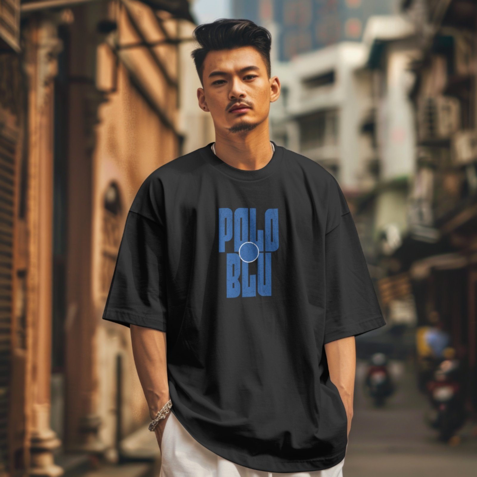 Camiseta Masculina Polo Blu Leve e Confortável em Algodão Preta do P ao G1
