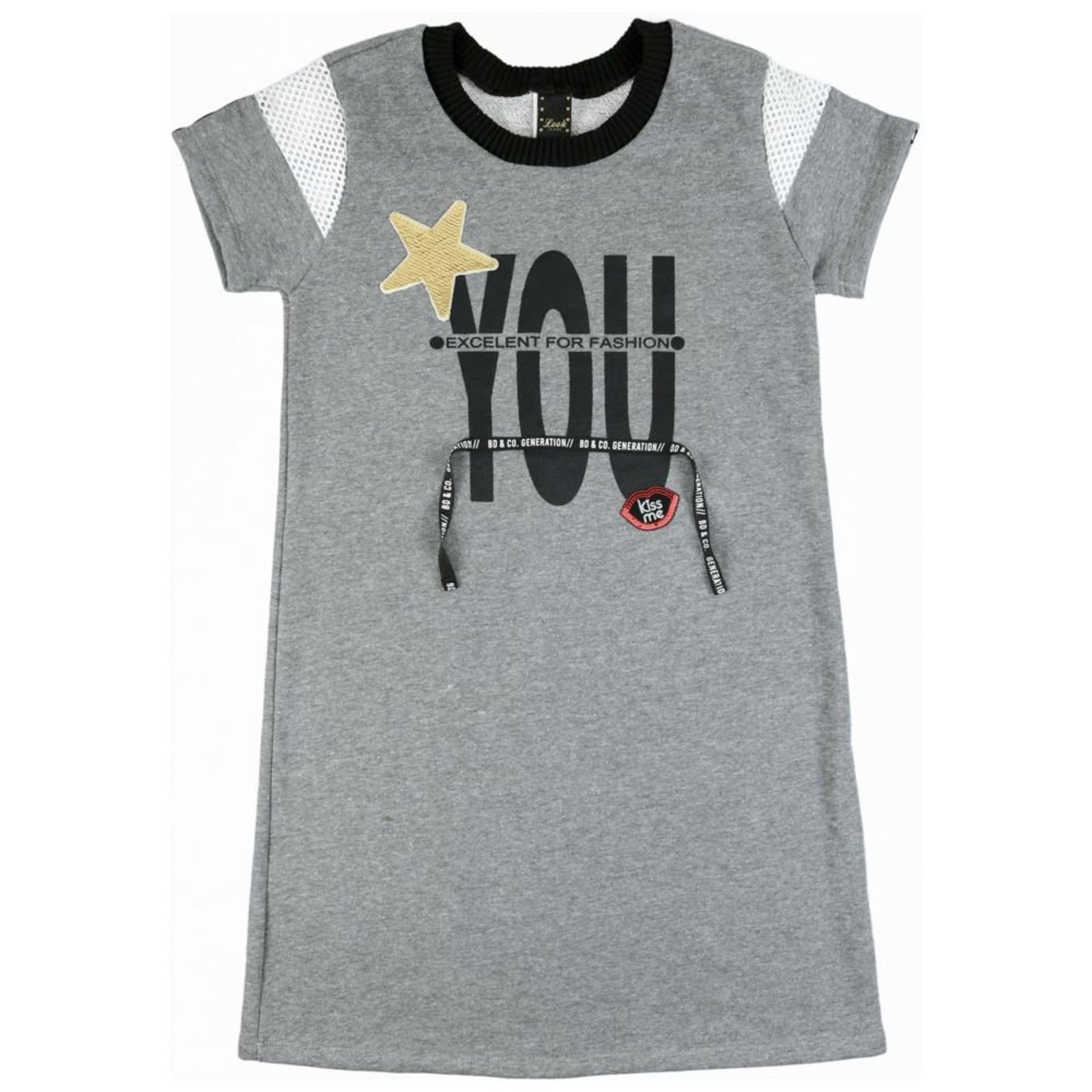 Infantil - Vestido Juvenil Look Jeans c/ Detalhes Mescla