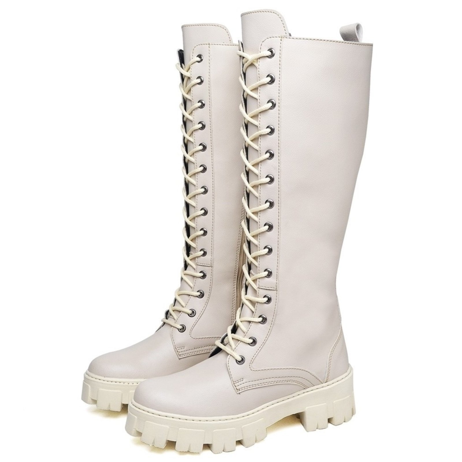 Bota Coturno Feminina Tratorada Cano Alto DUBUY 1800FG Areia