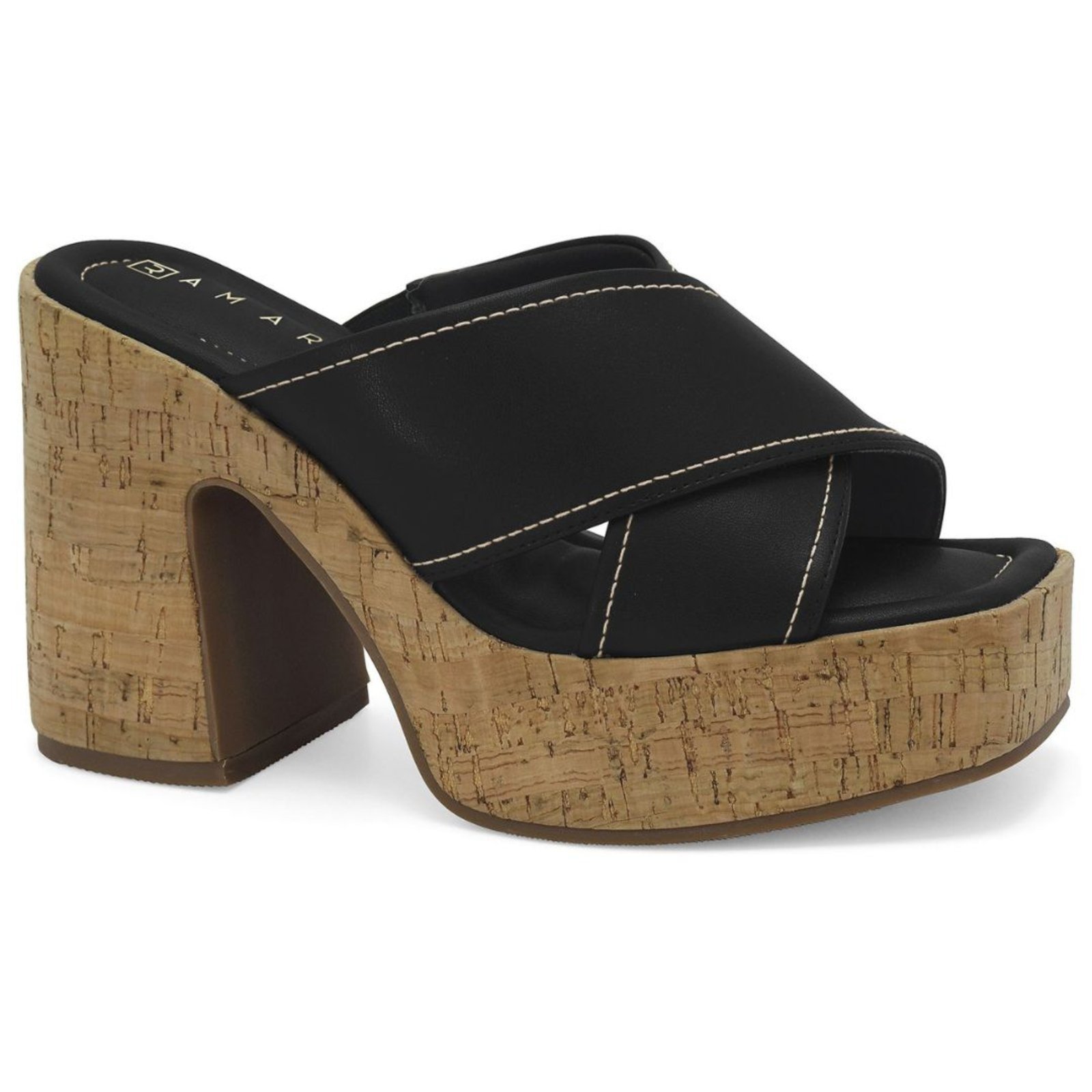 Tamanco Feminino Plataforma Folk Preto Ramarim 2535202-1