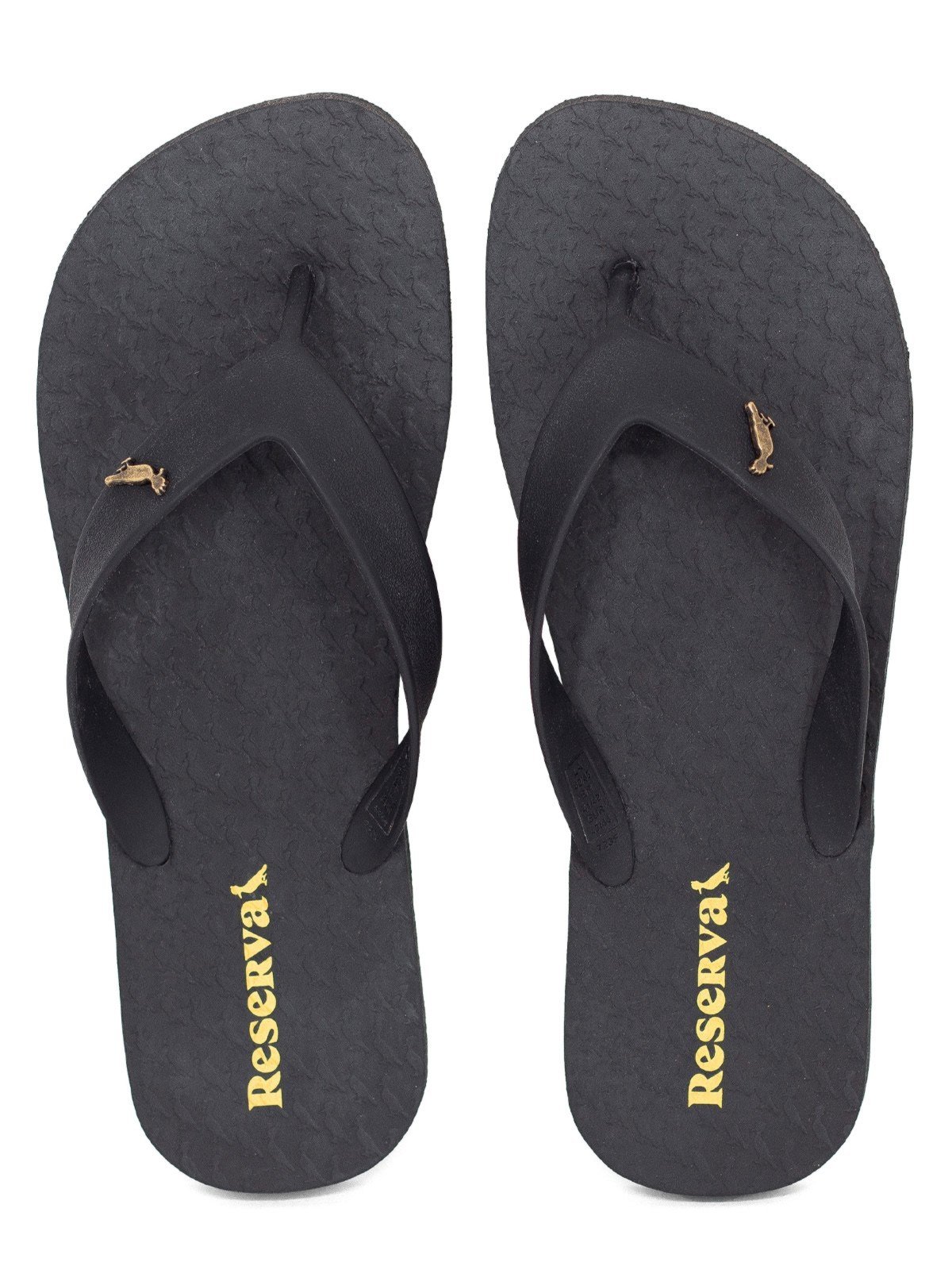 Chinelo Masculino Reserva Go Casual Confortável Borracha Premium Preto Logo