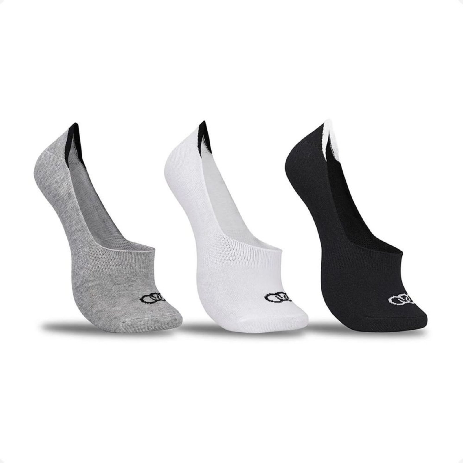 Vista 2 Kit Meia Feminin Sapatilha Ultra Invisível OLYMPIKUS branco