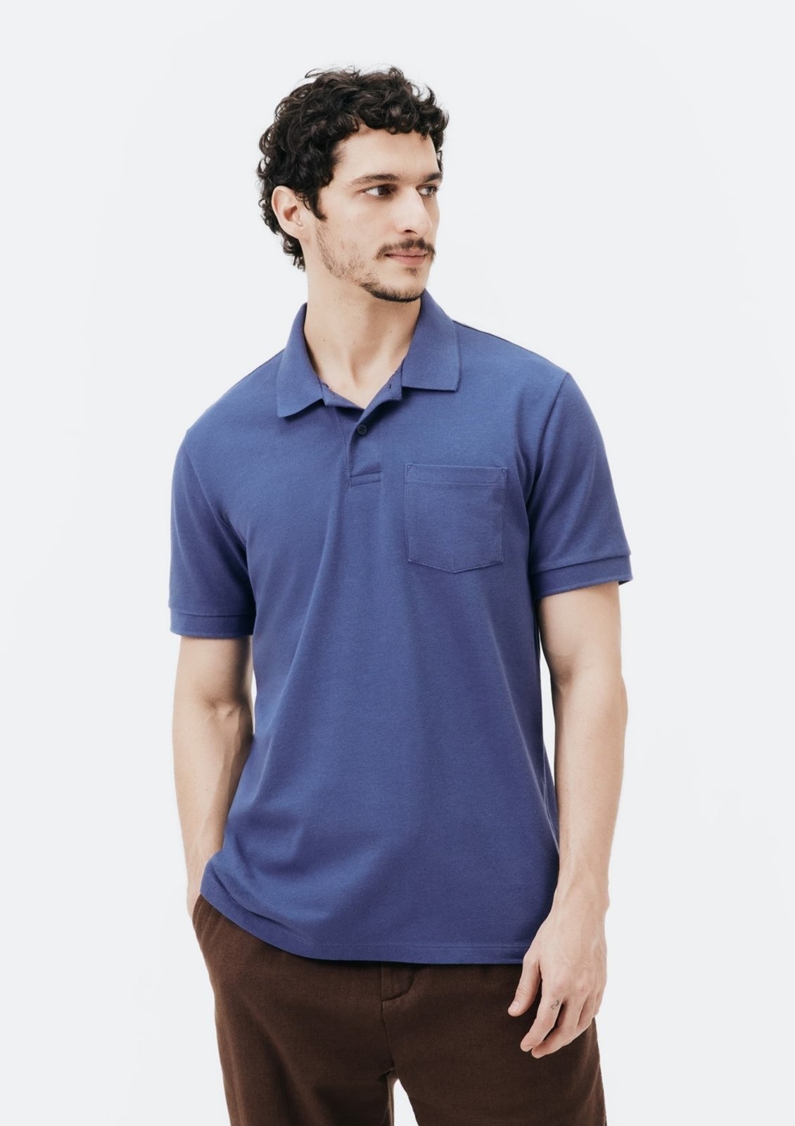 Camisa Polo Básica Masculina Em Piquet Com Bolso Hering