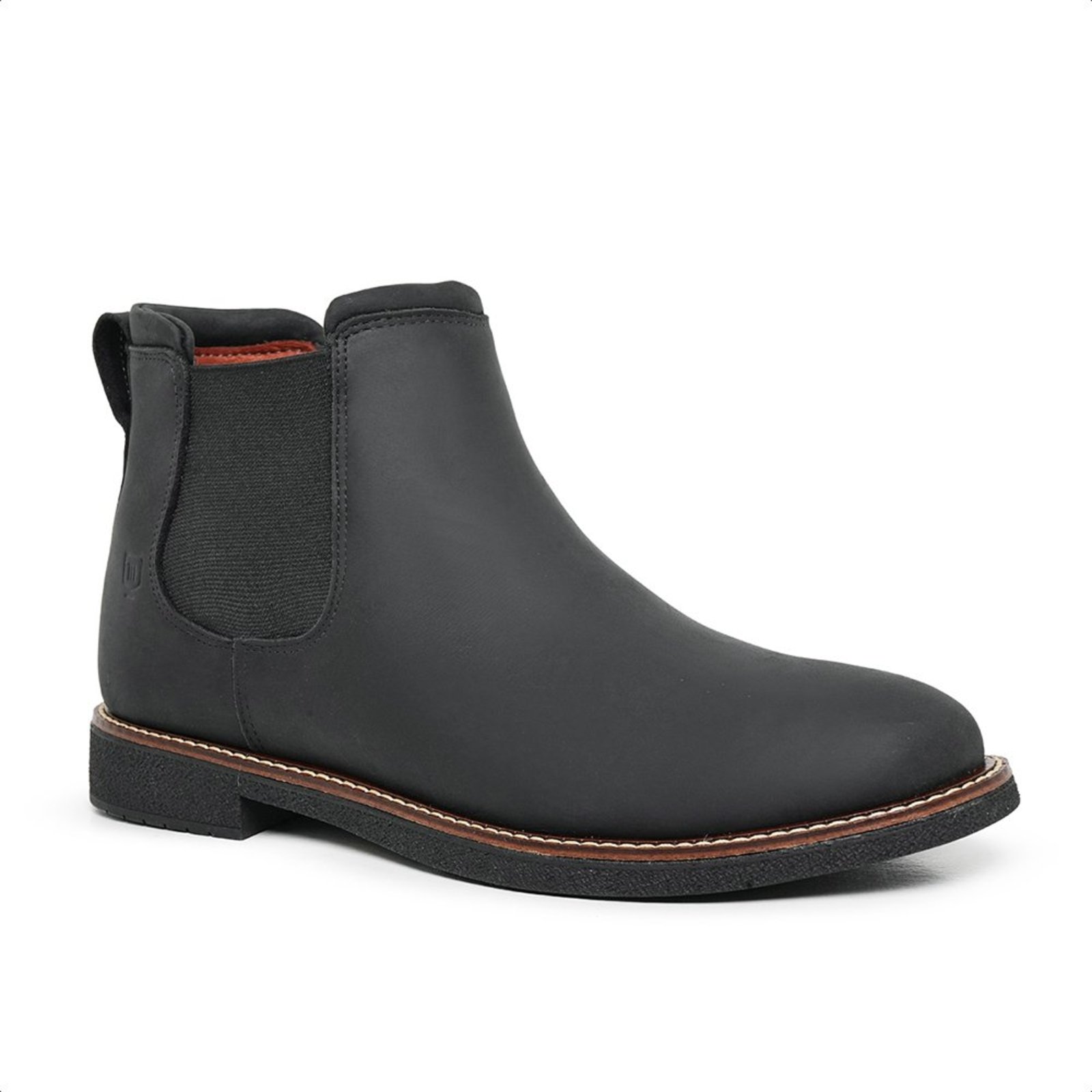 Botina Chelsea Masculina Malbork Couro Preto Estilo Conforto