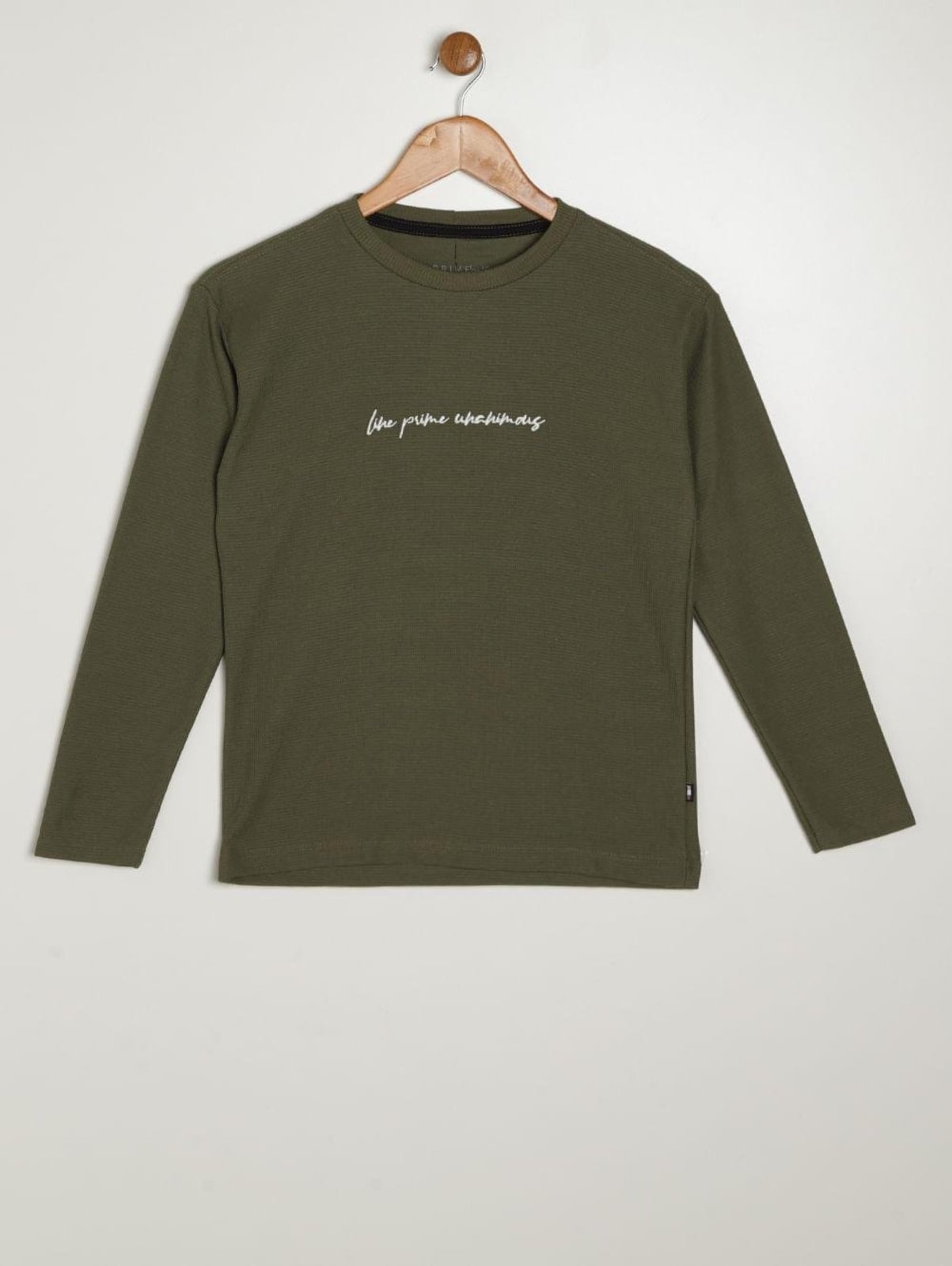 Infantil - Camiseta Malha Manga Longa Juvenil Para Menino- VERDE