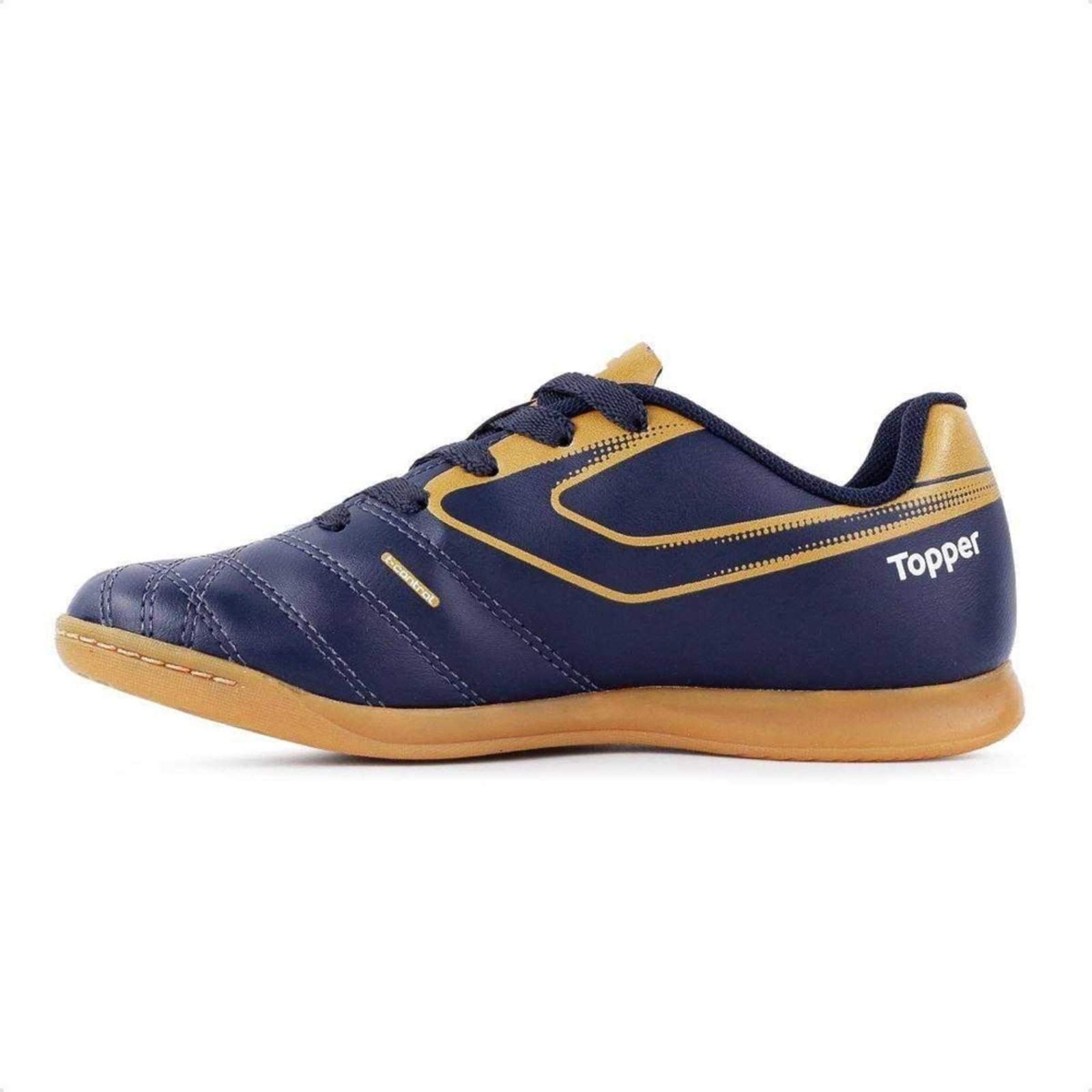 Vista 3 Infantil - Chuteira Futsal Topper Top Cup VIII azul marinho Topper azul marinho