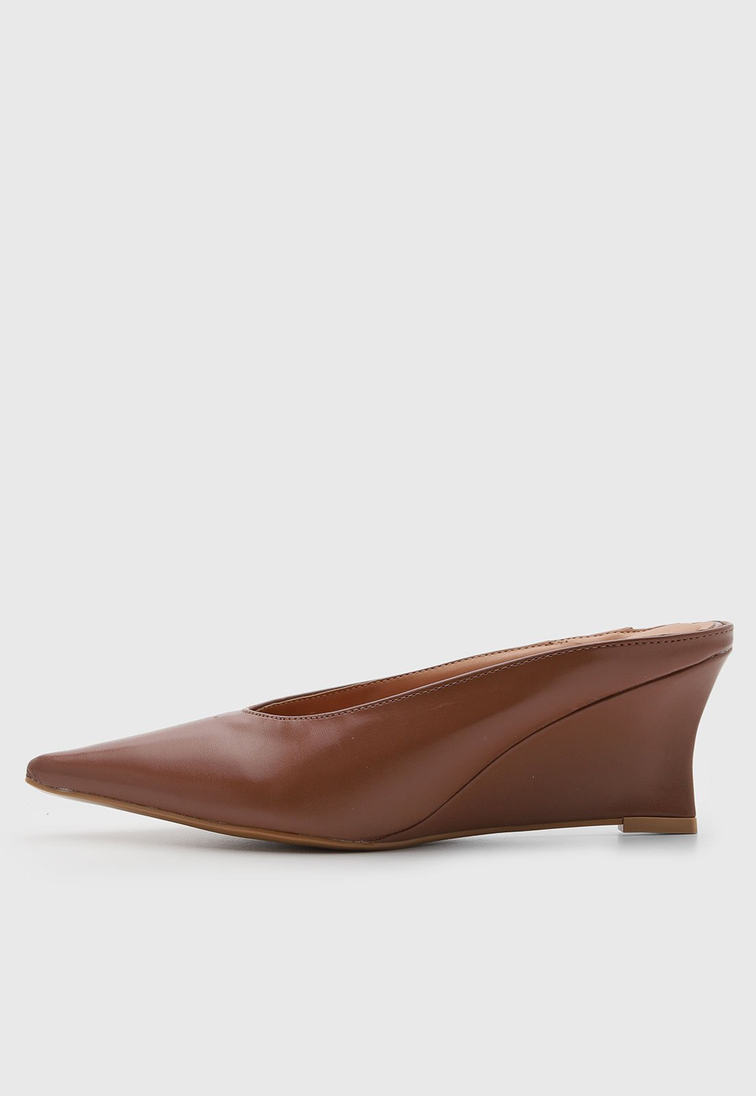 Scarpin Feminino Vizzano Anabela Bico Fino Marrom