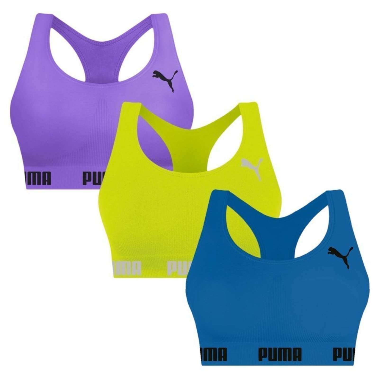 Kit 3 Tops Puma Nadador Sem Costura Feminino – Roxo – puma