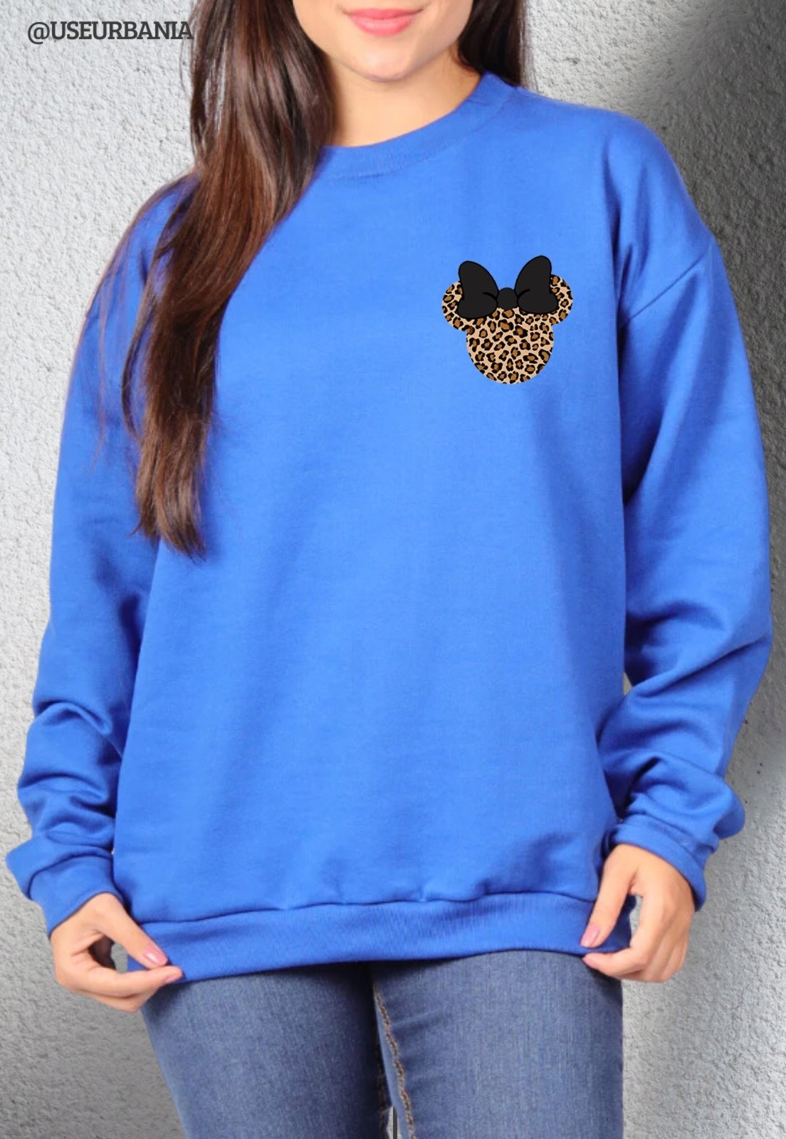 Blusa de Frio Moletom mooboo Flanelado Estampado Gola Redonda Moleton urbania Clássico Gola Careca Casaco Blusão Premium Azul Royal Bic mescla Estampa Onça