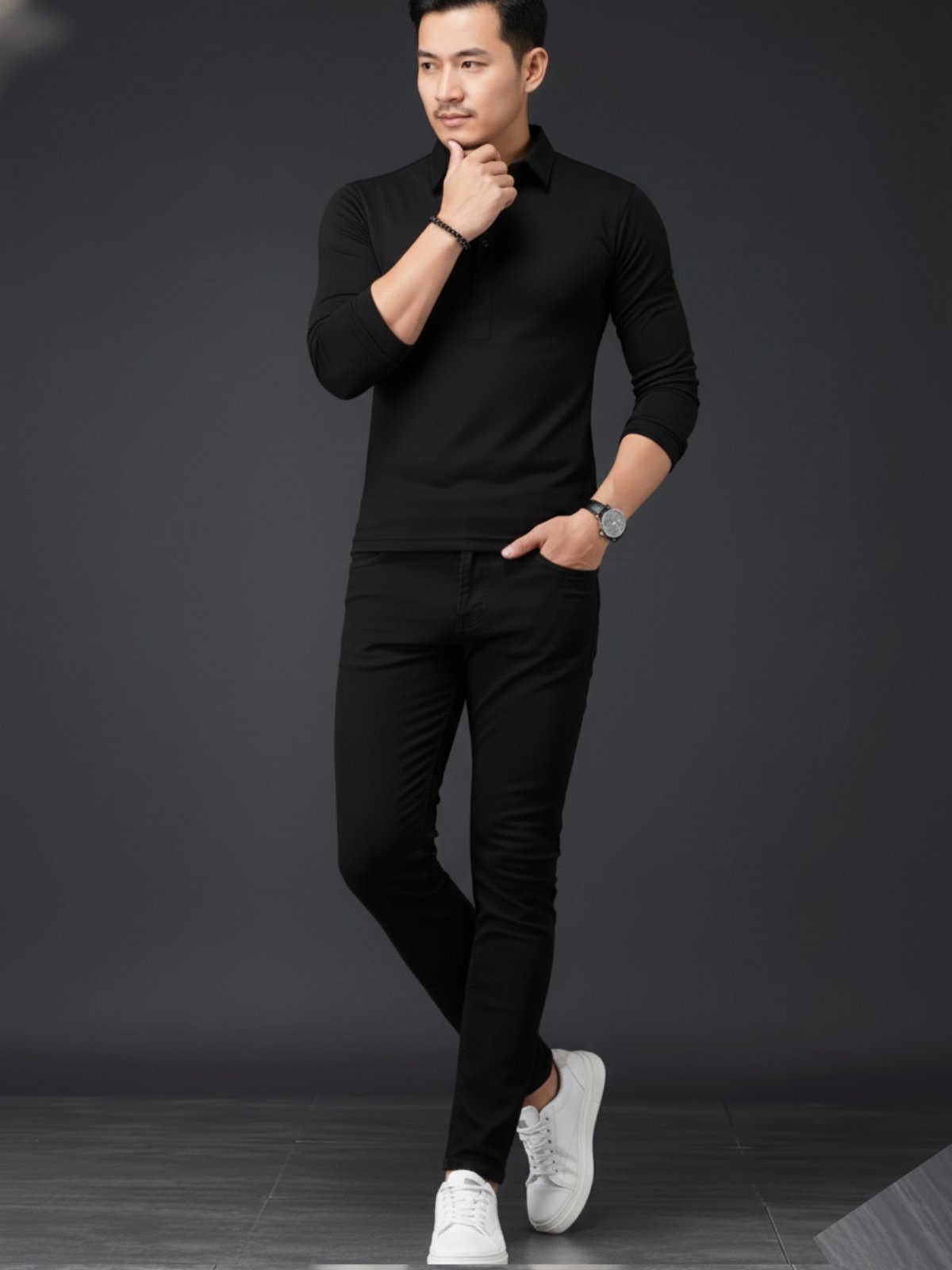 Calça Jeans Masculina Tempo Hábil Preta Básica e Confortável