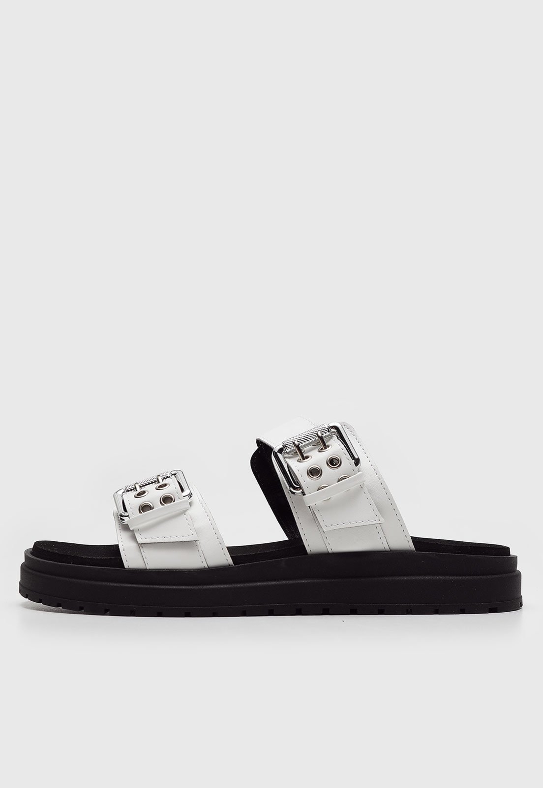 Rasteira Papete Dafiti Shoes Ilhós Branca