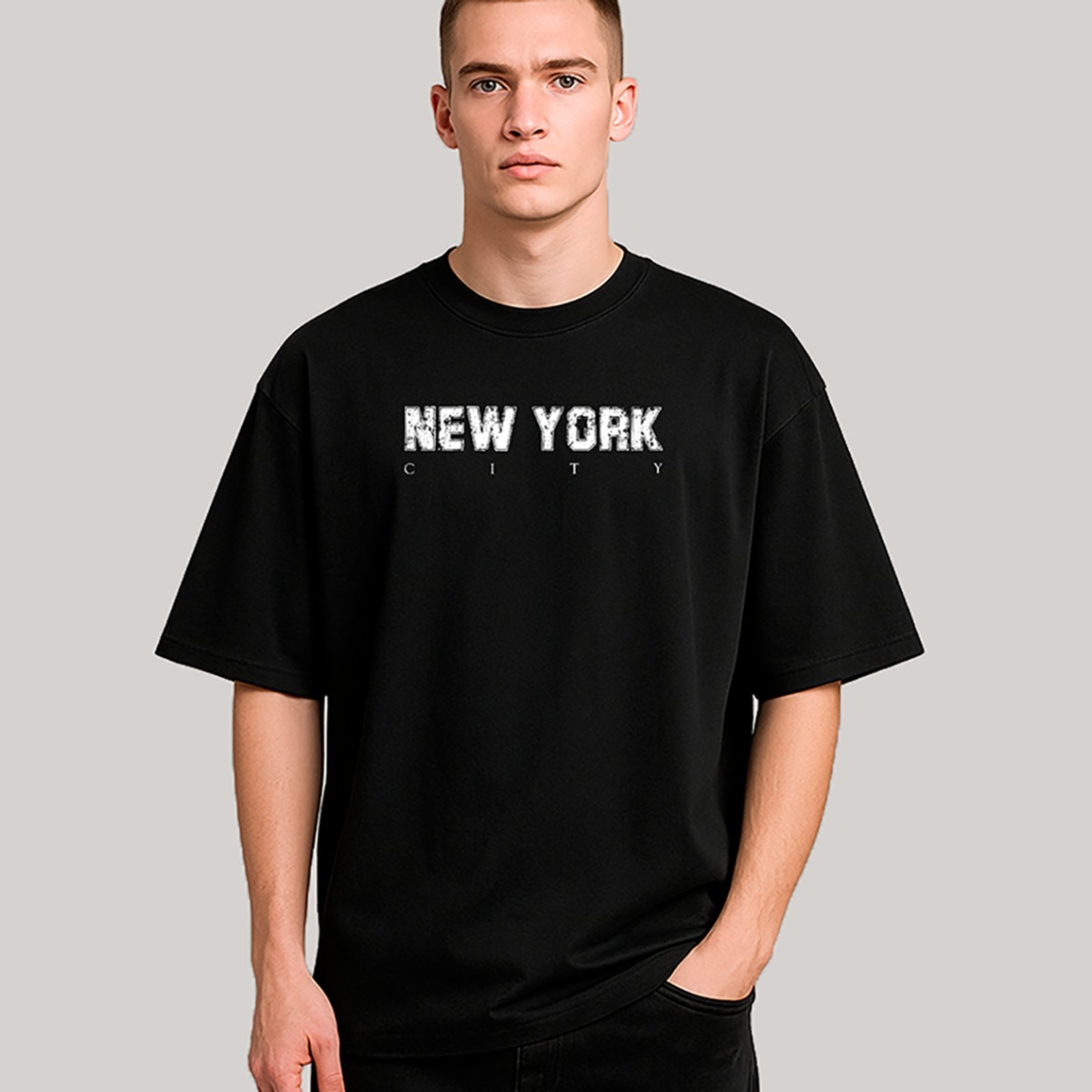 Camiseta Ousy New York City Oversized Unissex Preto