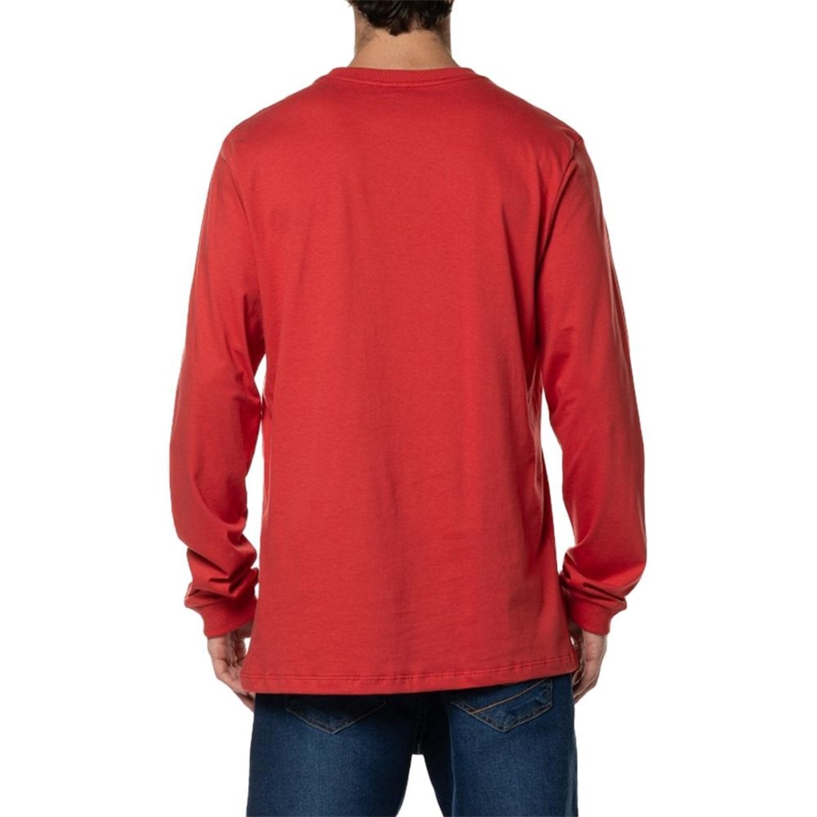 Camiseta Quiksilver Manga Longa Comp Logo WT24 Vermelho