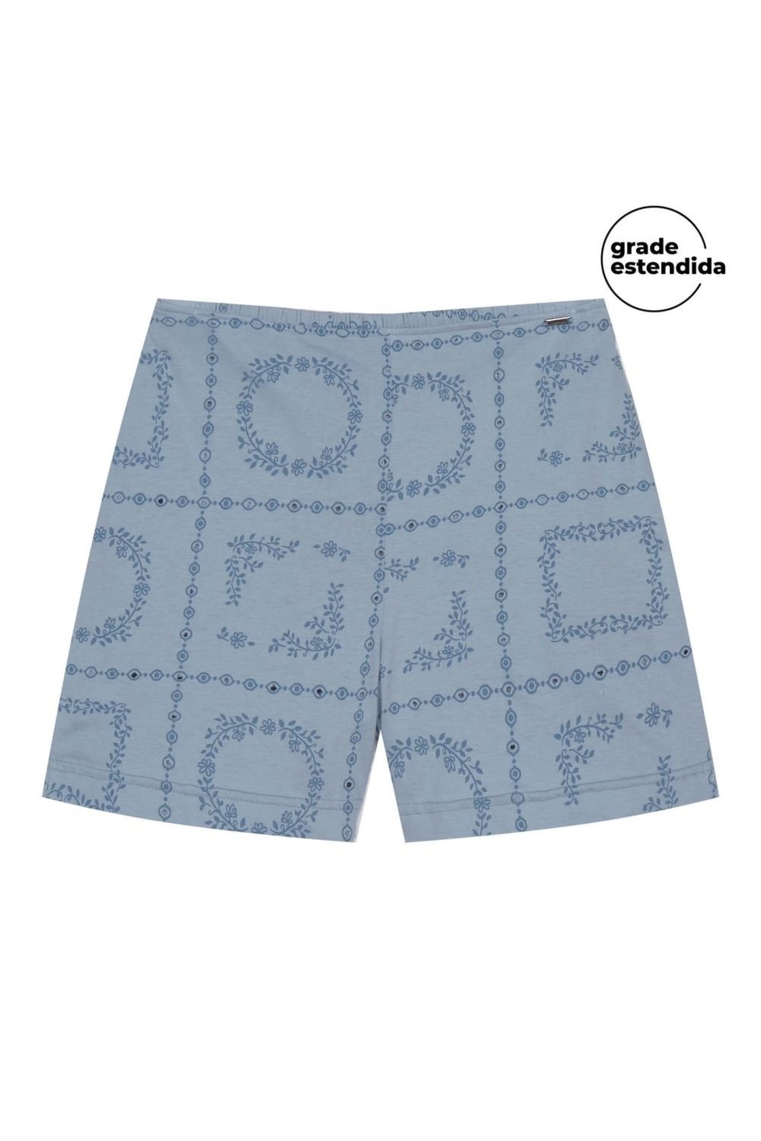 Short Feminino Floral Devorê Marialícia Azul