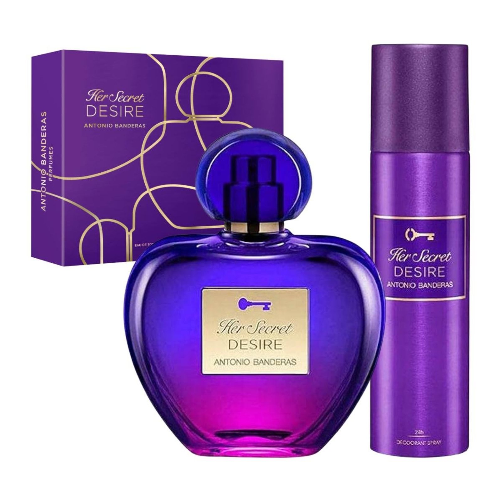 Kit Perfume Feminino Her Secret Desire de Banderas Edt 80Ml + Desodorante 150Ml