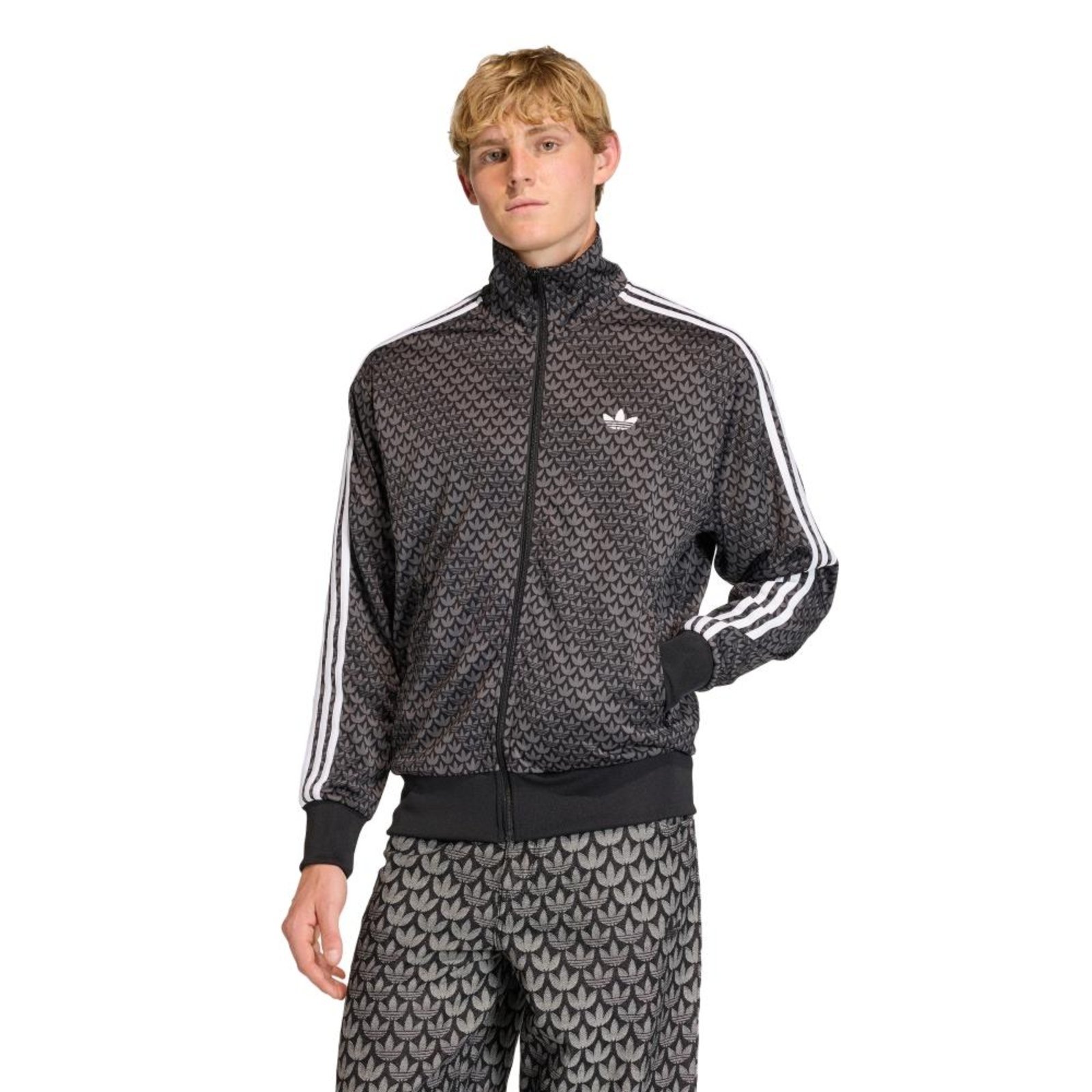 JAQUETA FIREBIRD COM MONOGRAMA DESCONTRAÍDO adidas Originals Preto