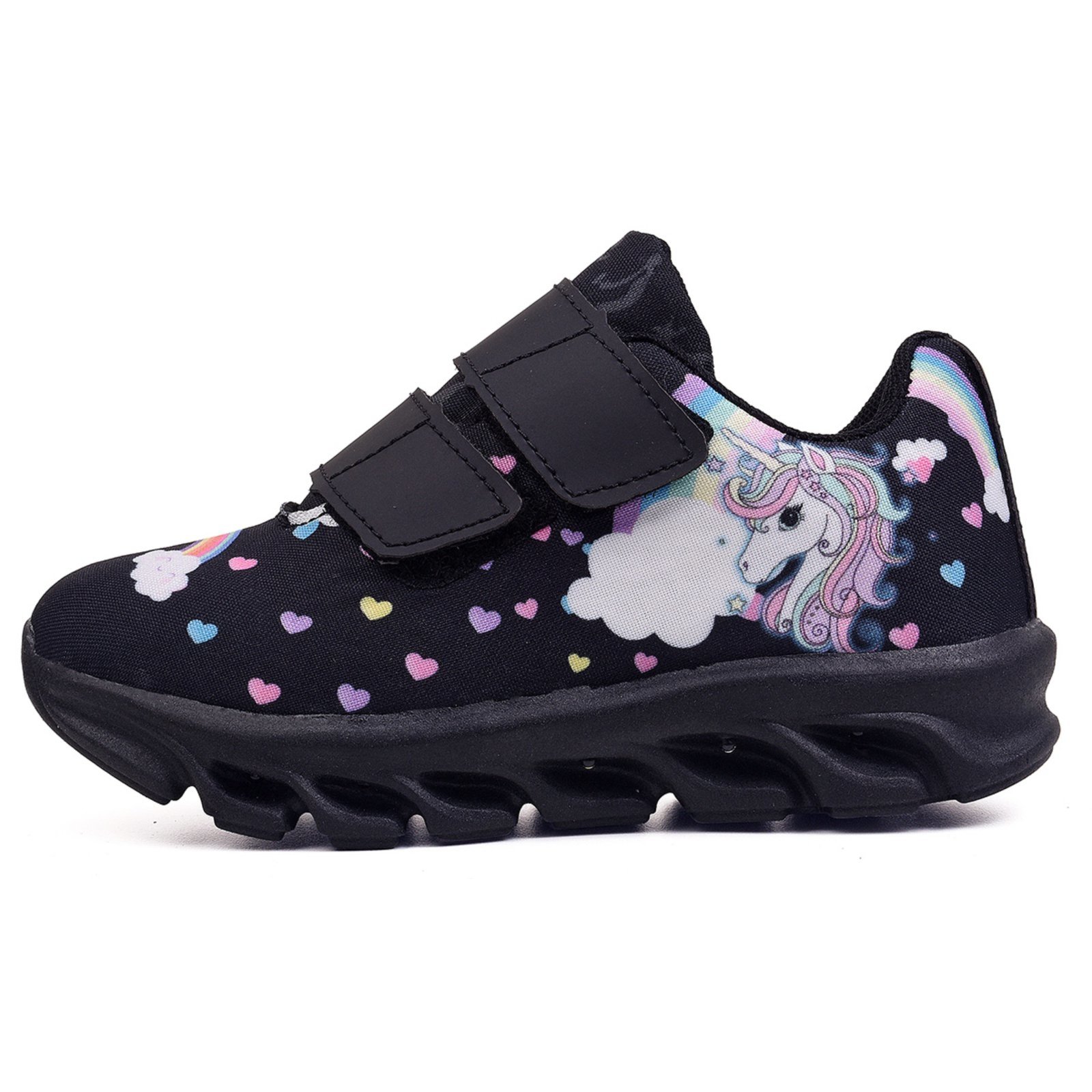 Vista 3 Infantil - Tênis Feminino de Led Unicornio Menina Tira Colante com Óculos CALCADOS LGHT LIGHT preto CALCADOS LGHT LIGHT preto