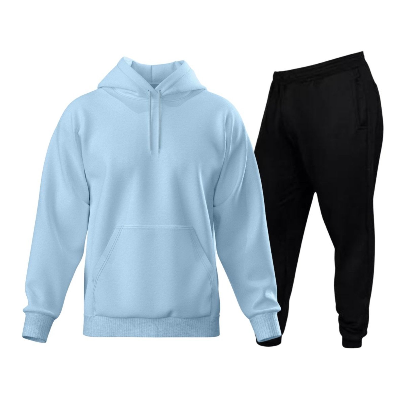 Conjunto Moletom Liso Blusa De Frio E Calça Moletom Azul