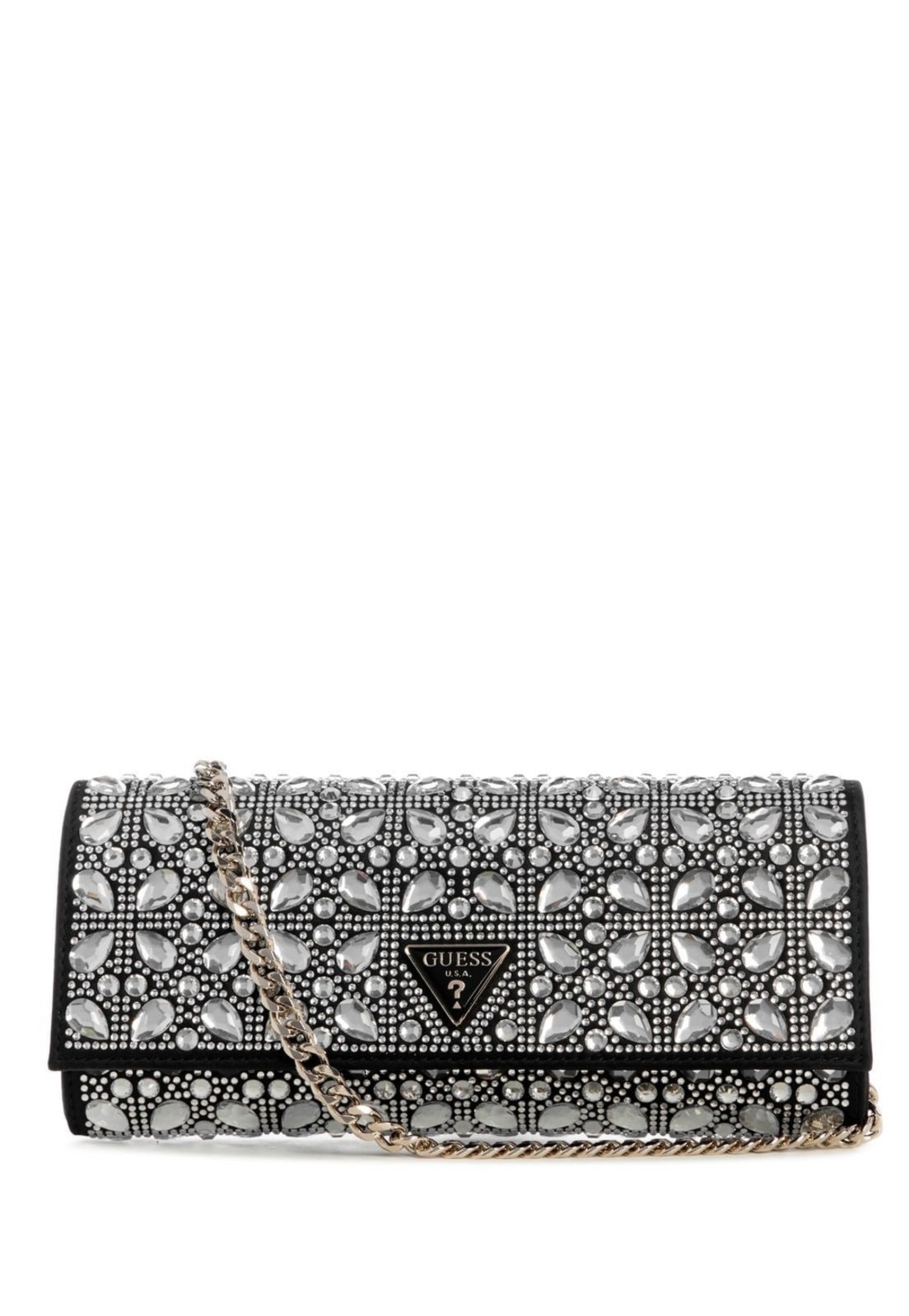 Vista 2 Bolsa Guess Elsie Clutch preto preto
