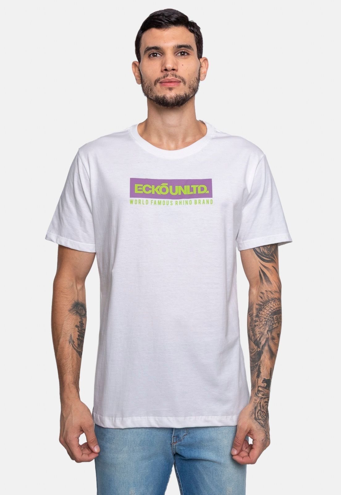 Camiseta Ecko Estampada Branca