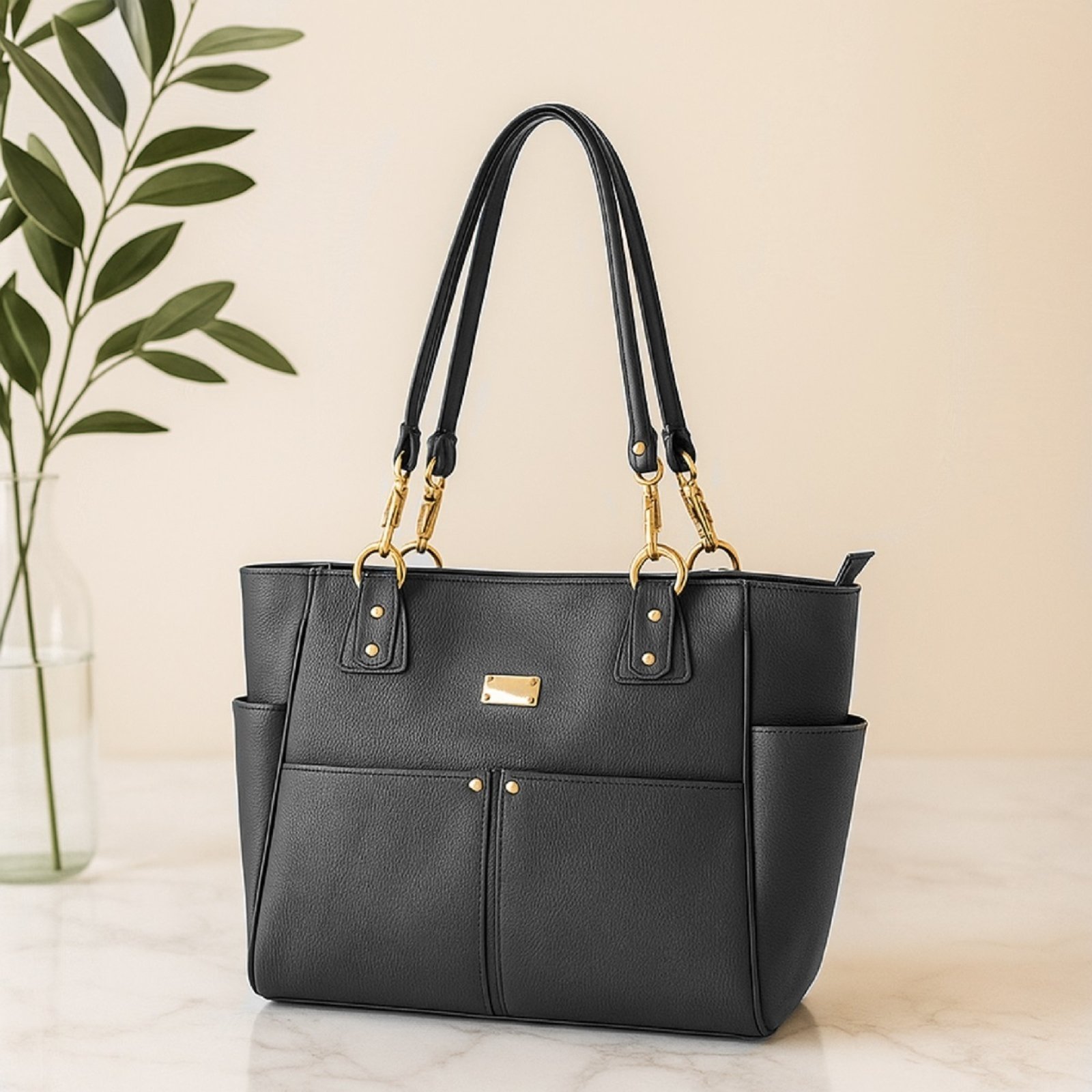 Bolsa Sacola TopGrife Couro Preto