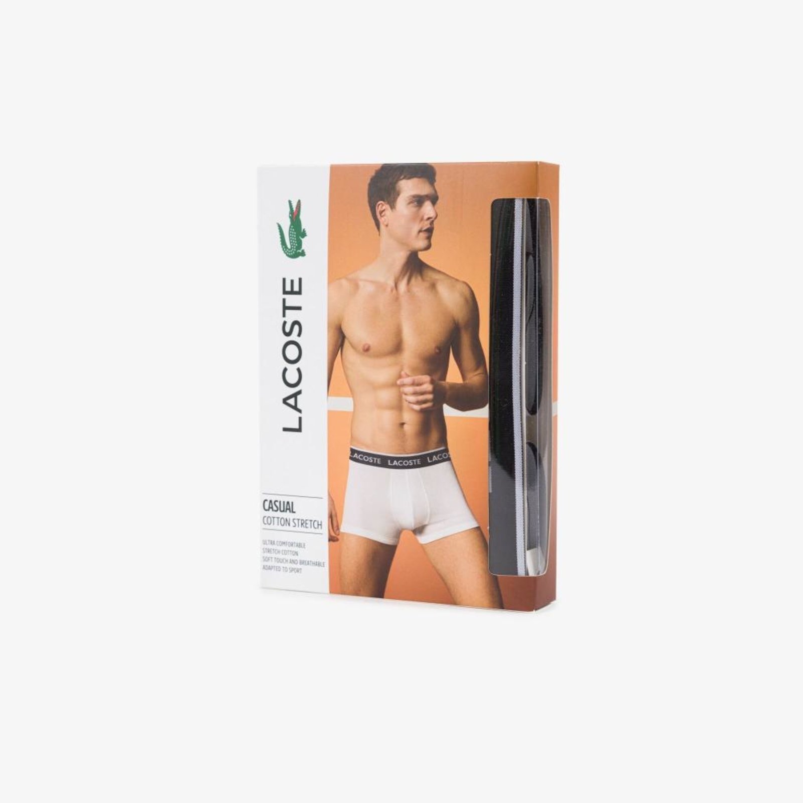 Vista 3 Lacoste Cueca Masculina Em Jérsei Com Stretch E Cós Assinado branco Lacoste branco