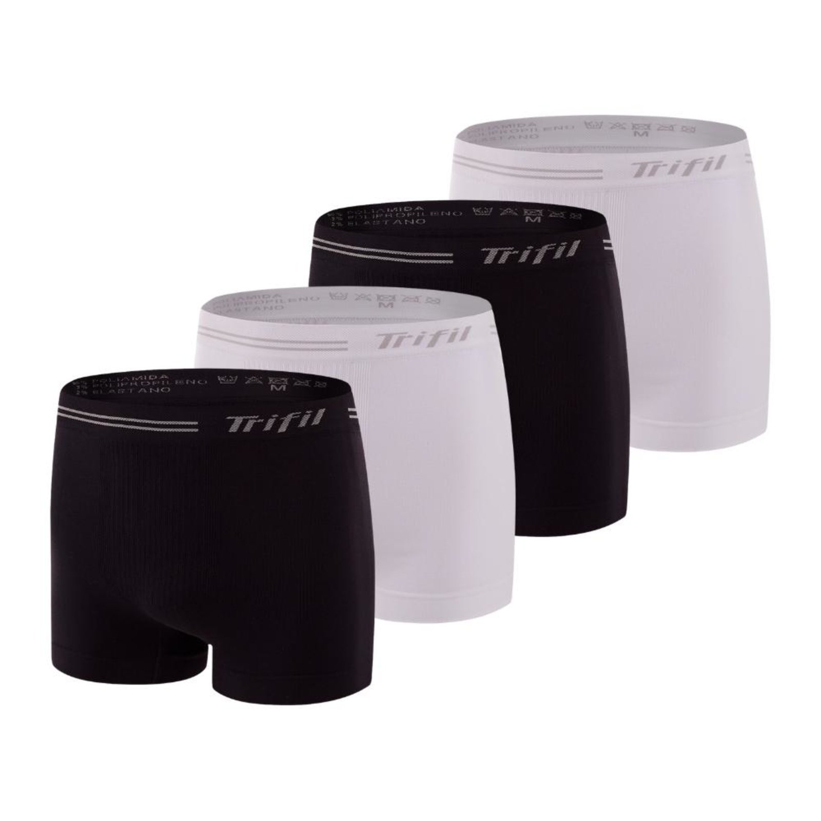 Kit Com 4 Cuecas Box Masculino Trifil Sem Costura Microfibra