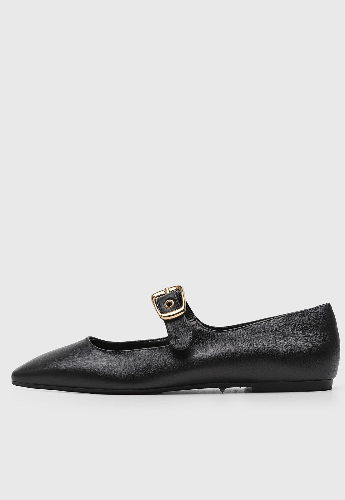 Sapatilha Feminina Arezzo Bico Quadrado Fivela Preta