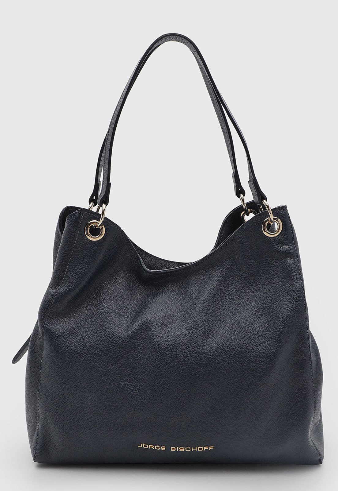 Bolsa Feminina Jorge Bischoff Couro Azul-Marinho