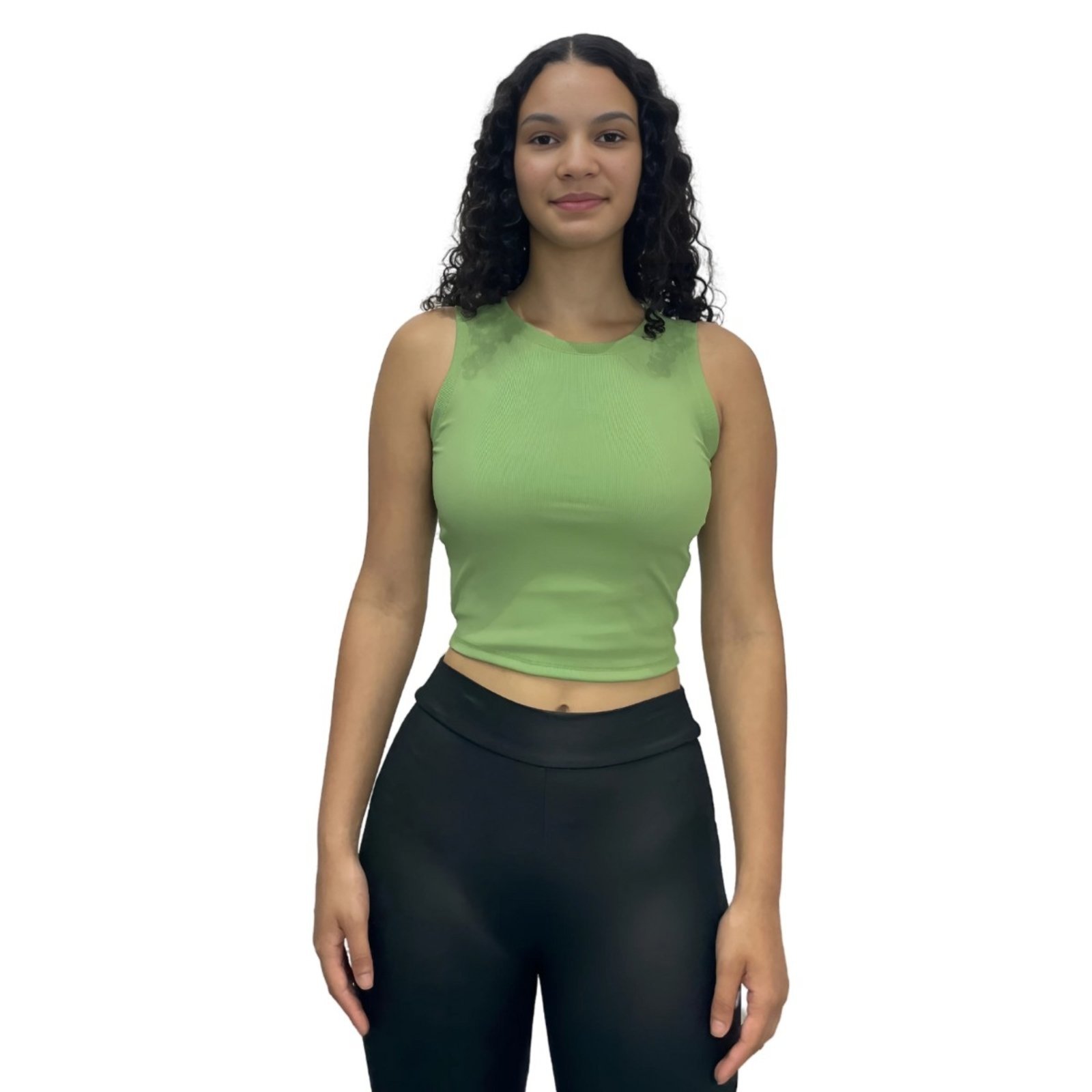 Blusa Regata Feminina Cropped Justa Flor De Lis