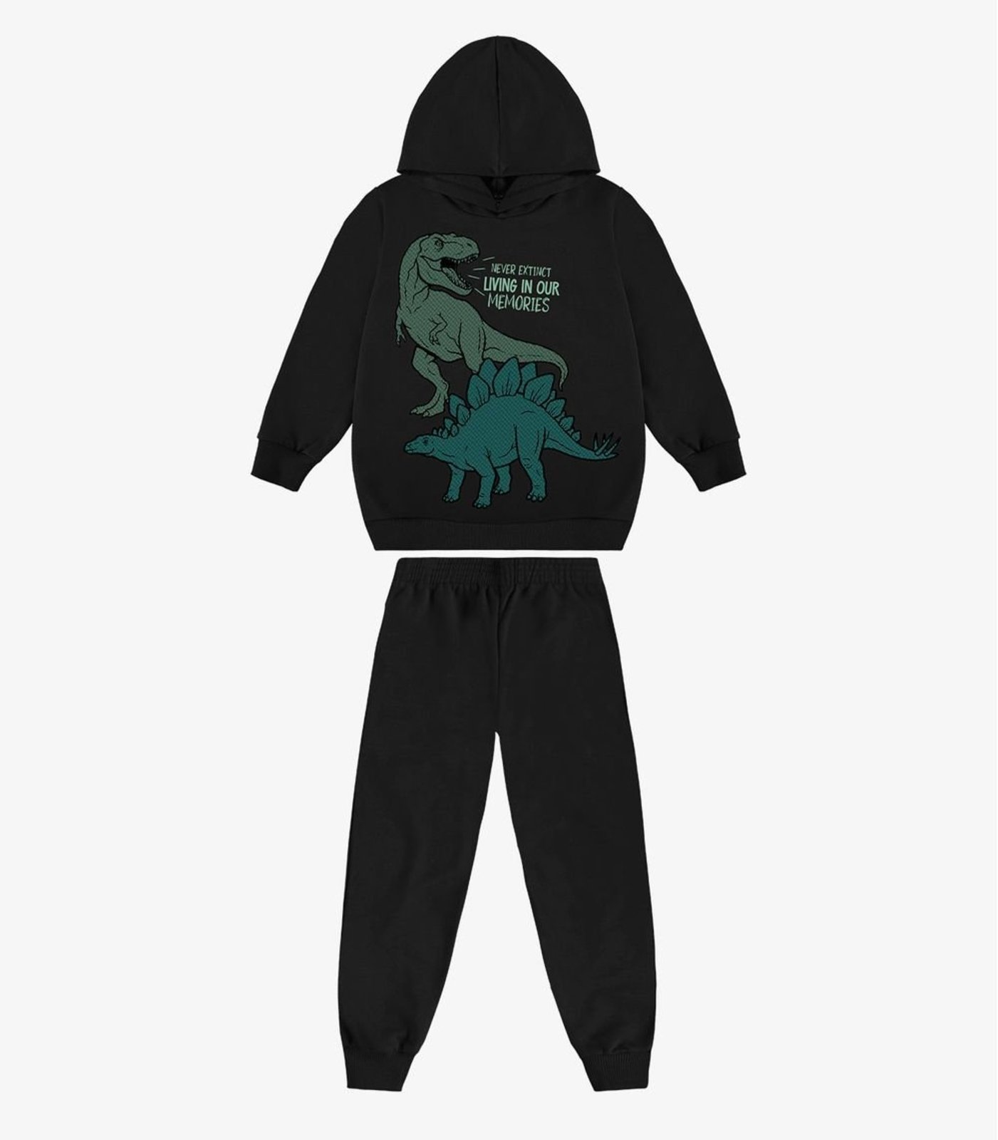 Infantil - Kit Conjunto Blusão Com Capuz E Calça Rovi Preto