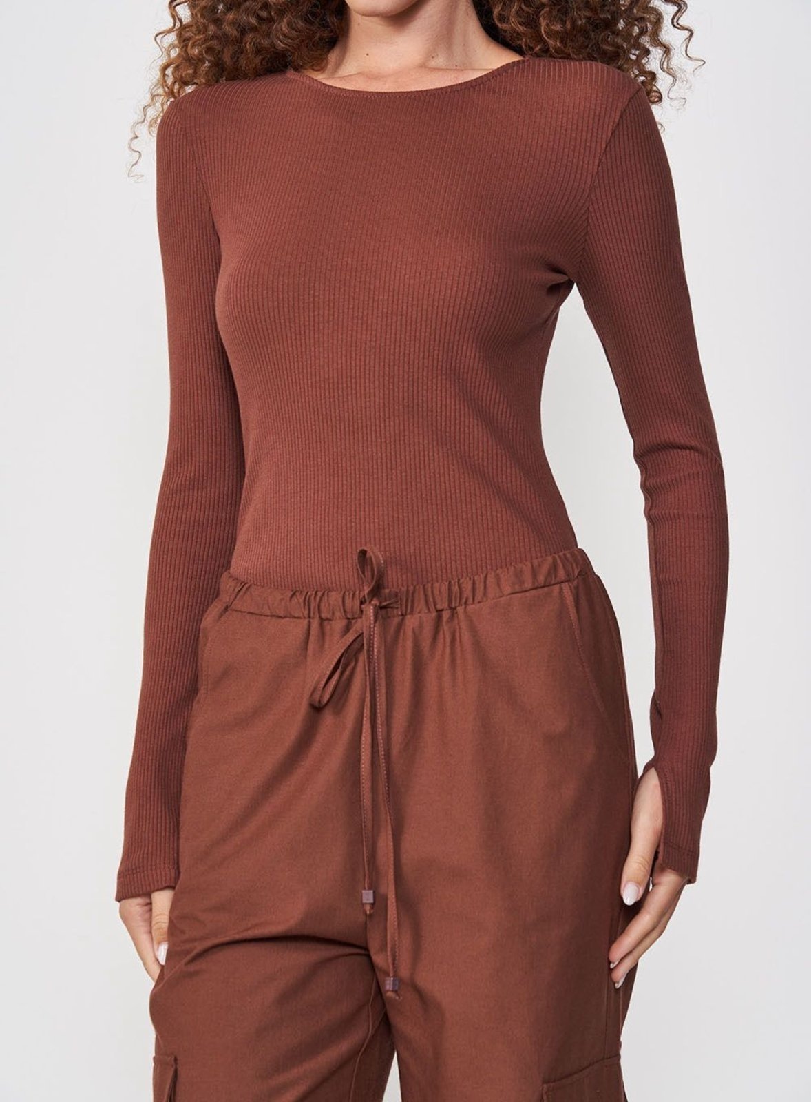 Vista 2 Blusa Canelada Colcci CLC marrom Colcci CLC marrom
