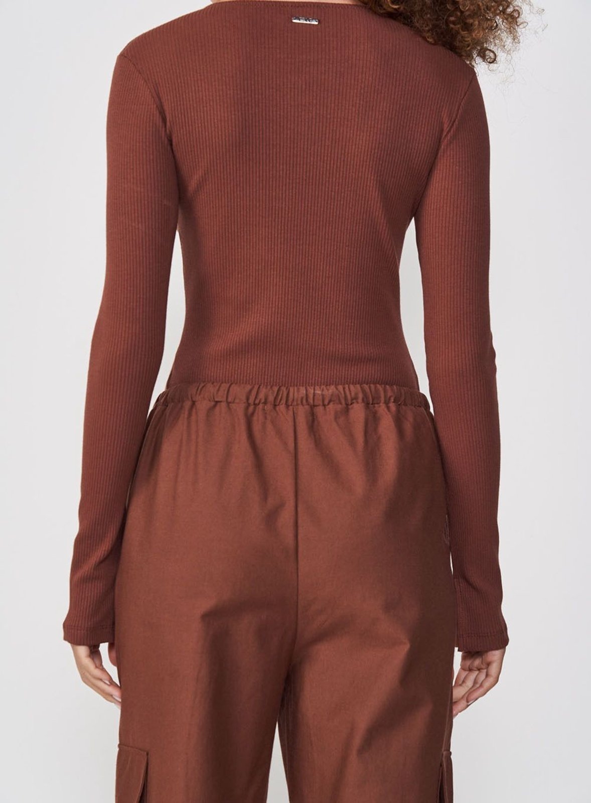Vista 3 Blusa Canelada Colcci CLC marrom Colcci CLC marrom