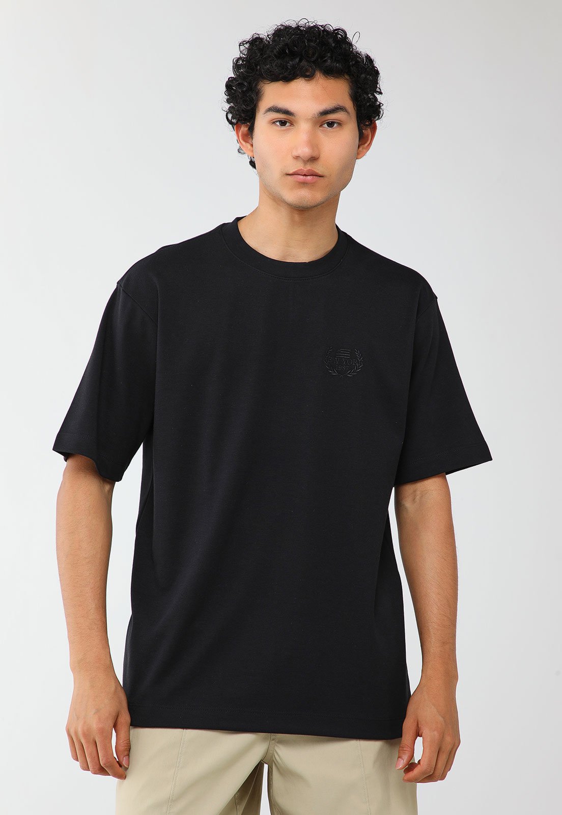 Camiseta Masculina Aeropostale Bordado New York 1987 Preta