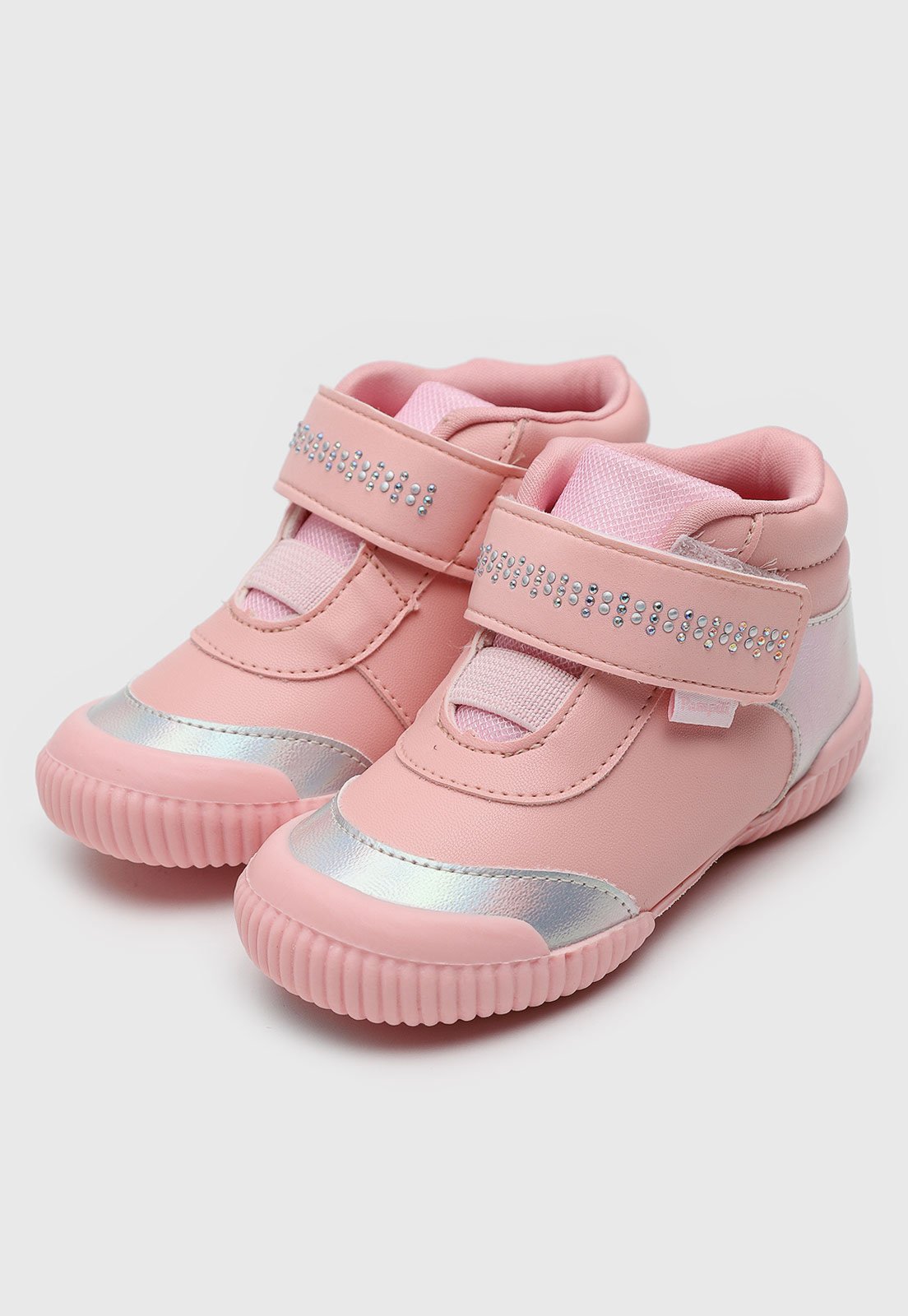 Vista 2 Infantil - Tênis Pampili Yuyu com Detalhe Metalizado rosa Pampili rosa