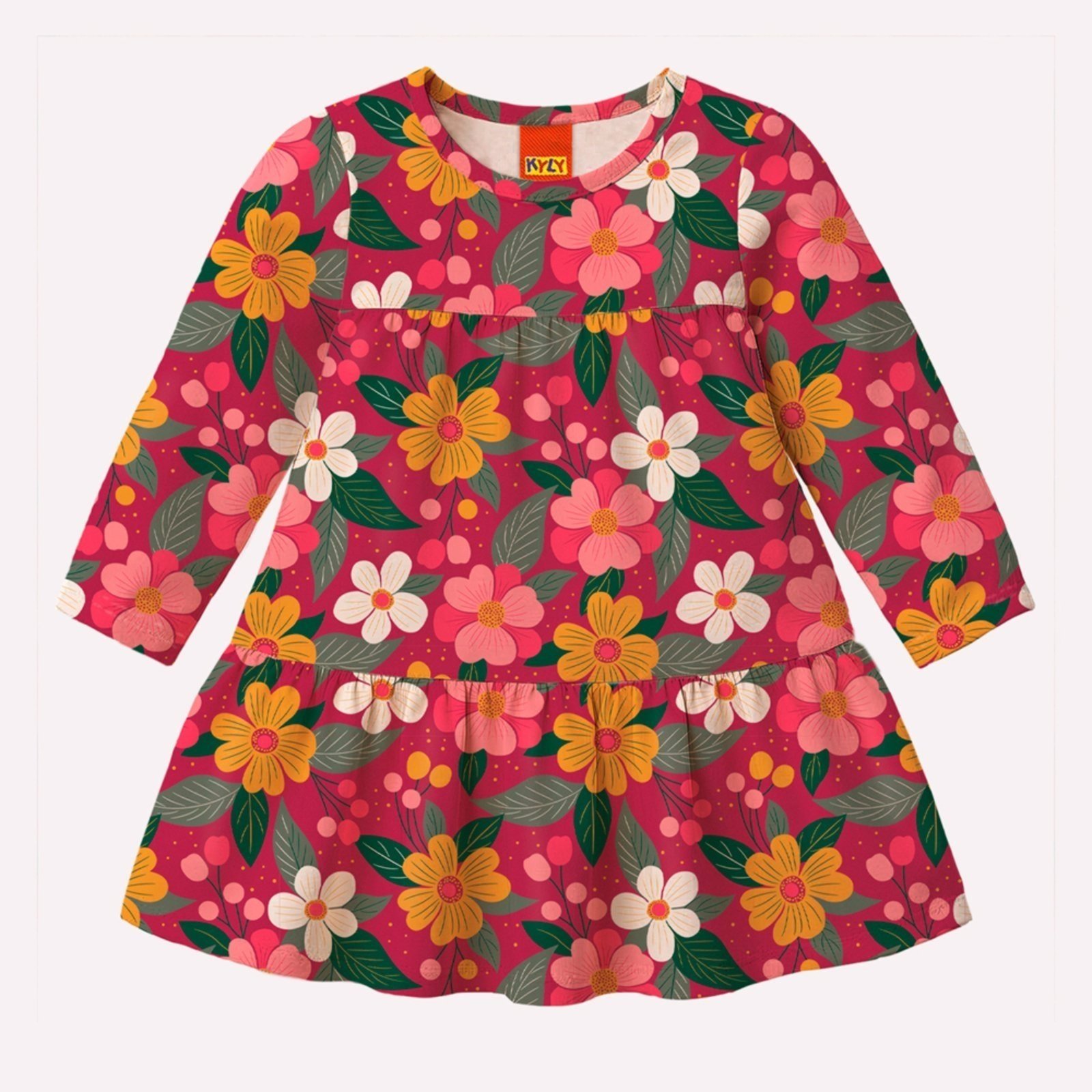 Infantil - Vestido Menina Flores Kyly