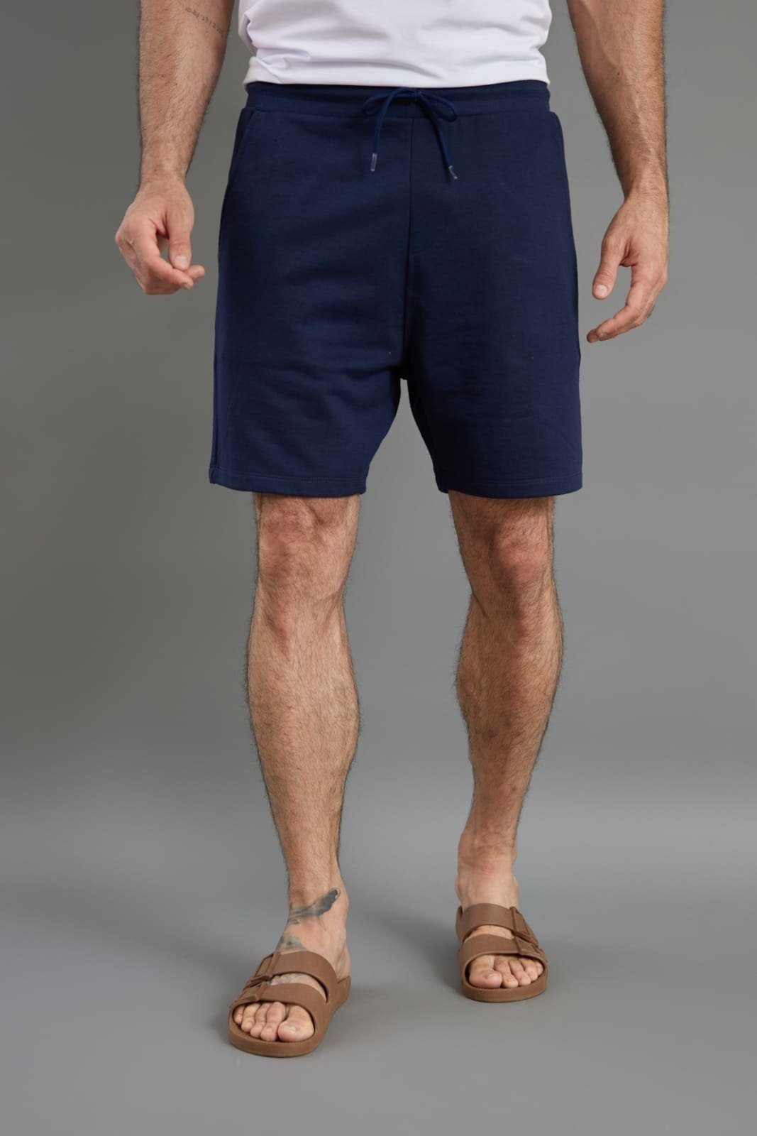 Bermuda Moletom Masculina Com Elástico e Cordão Dialogo Azul Marinho