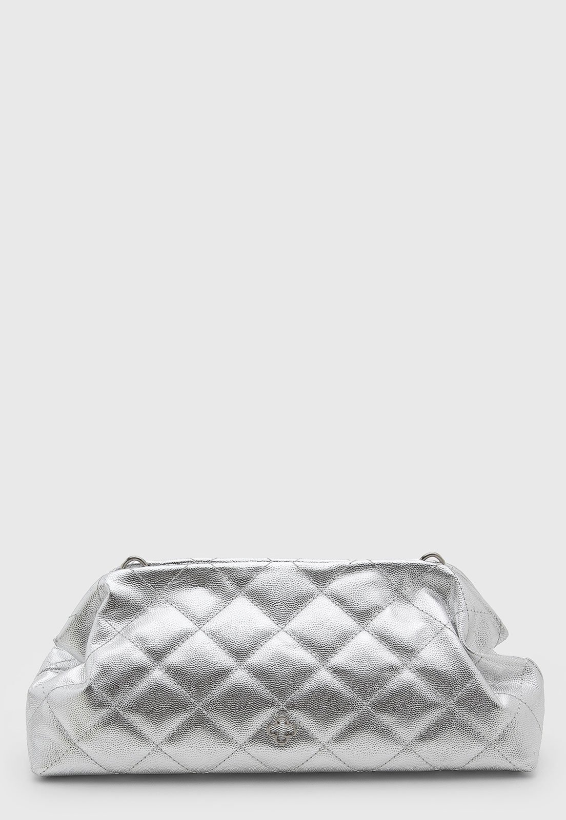 Bolsa Feminina Capodarte Couro Matelassê Prata