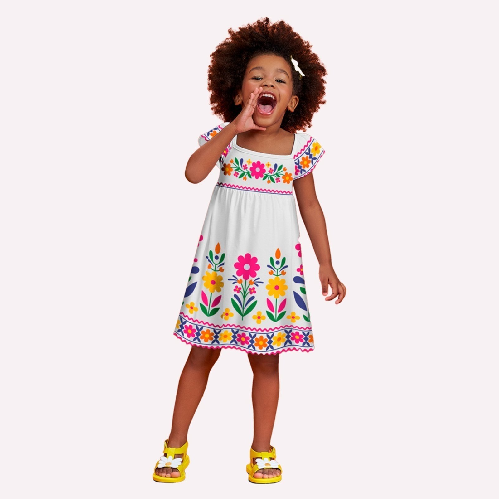 Infantil - Vestido Menina Flores Nanai
