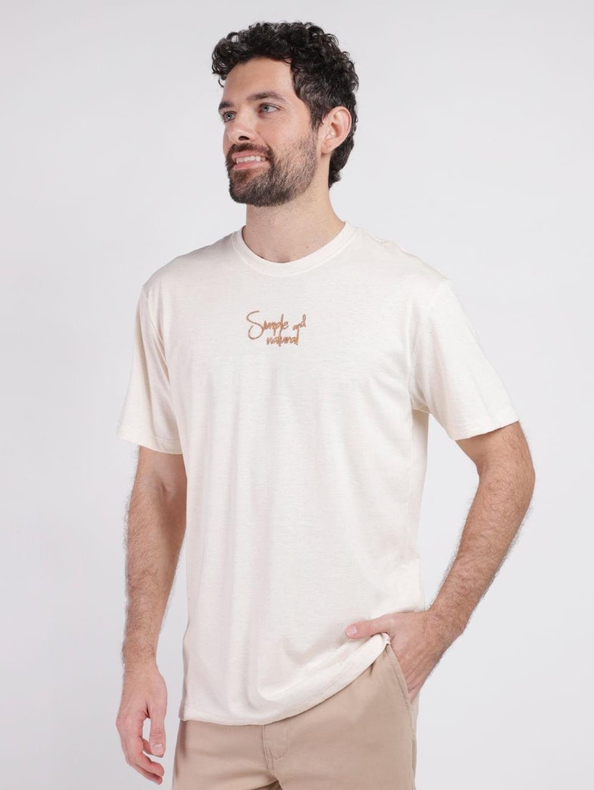Camiseta Manga Curta Masculina BEGE