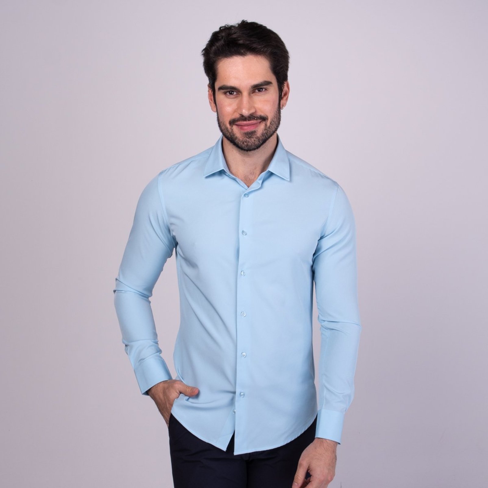 Camisa Versatiold Slim Fit Azul Claro