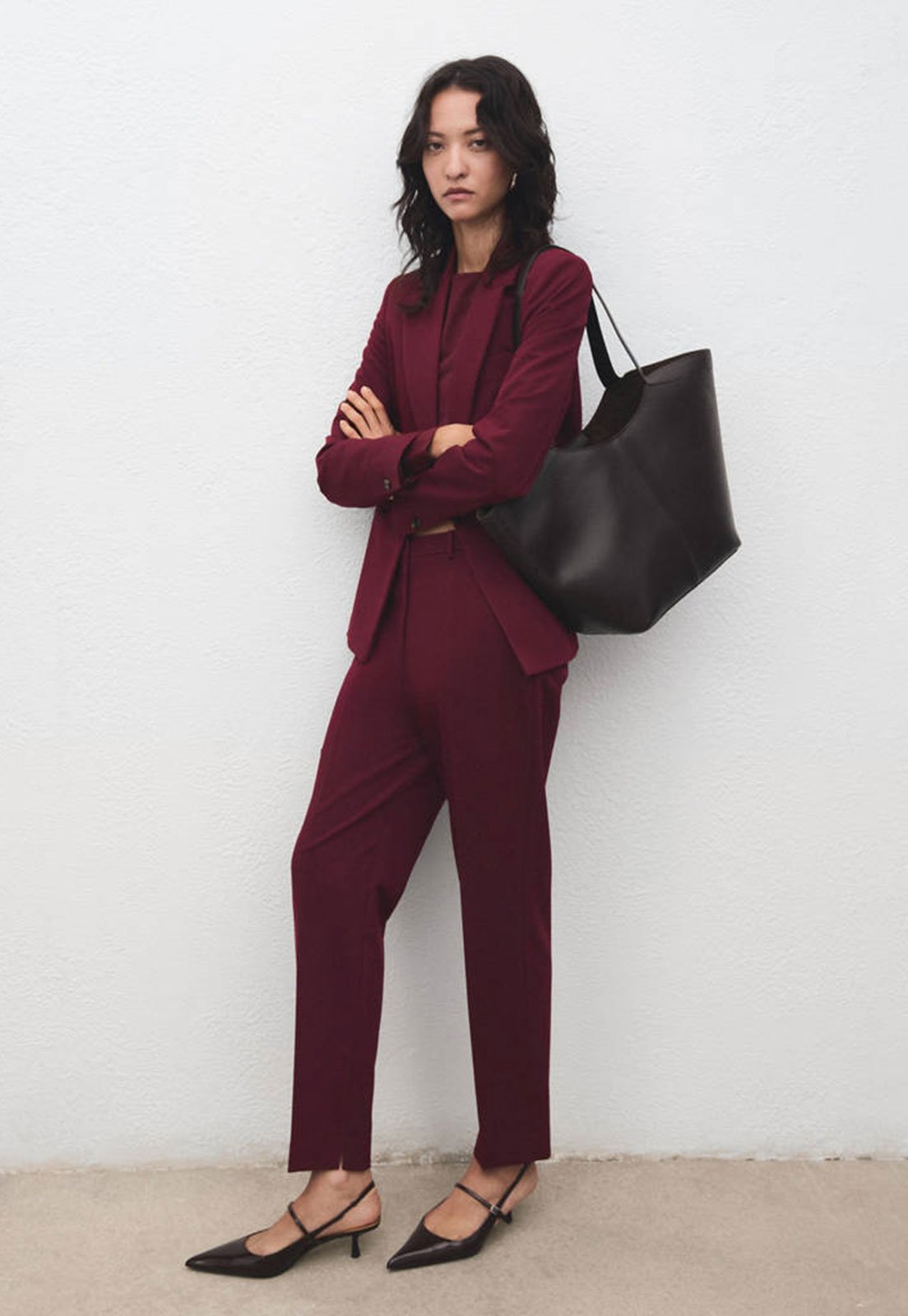 Calça Feminina Mango Boreal Vinho