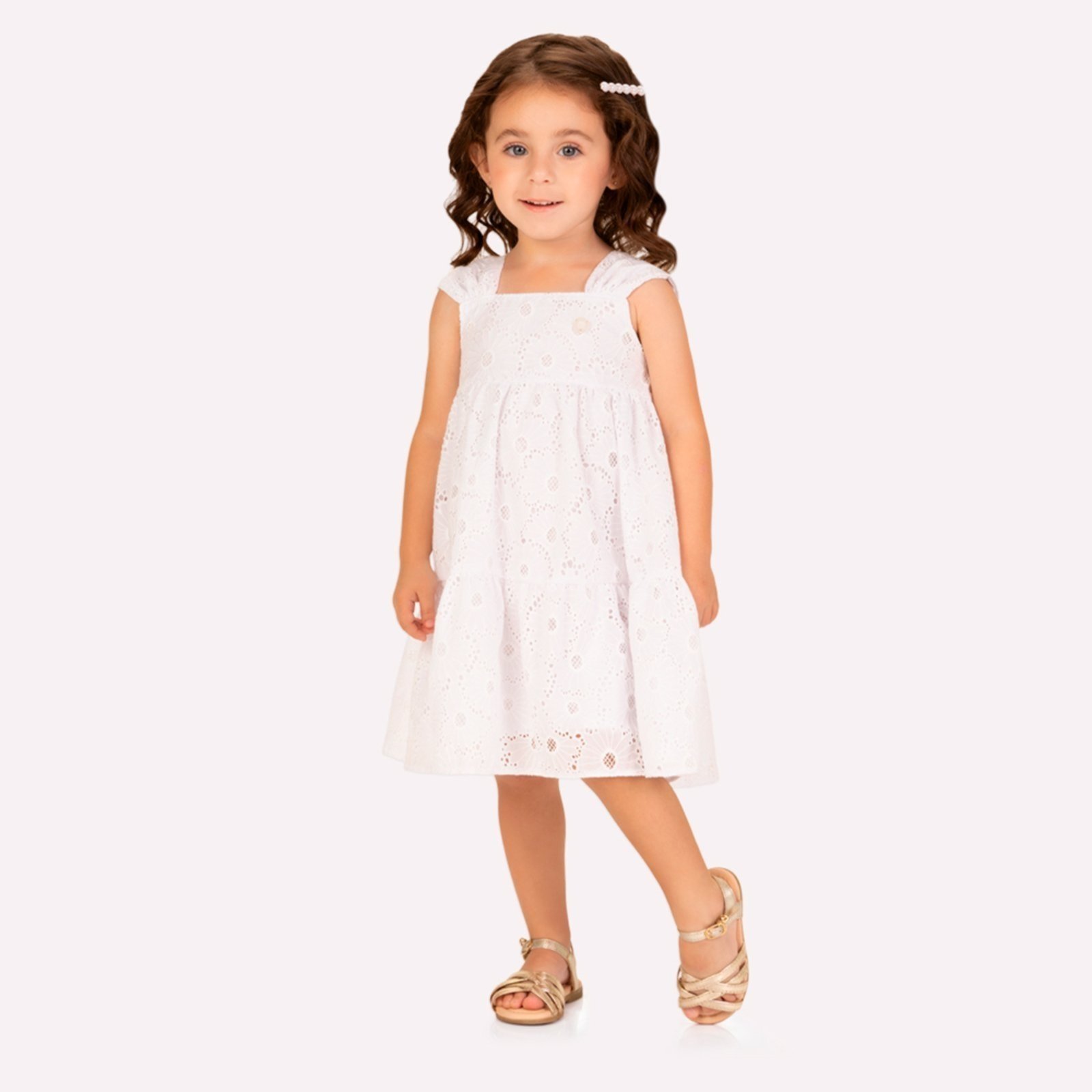 Infantil - Vestido Menina em Laise Milon