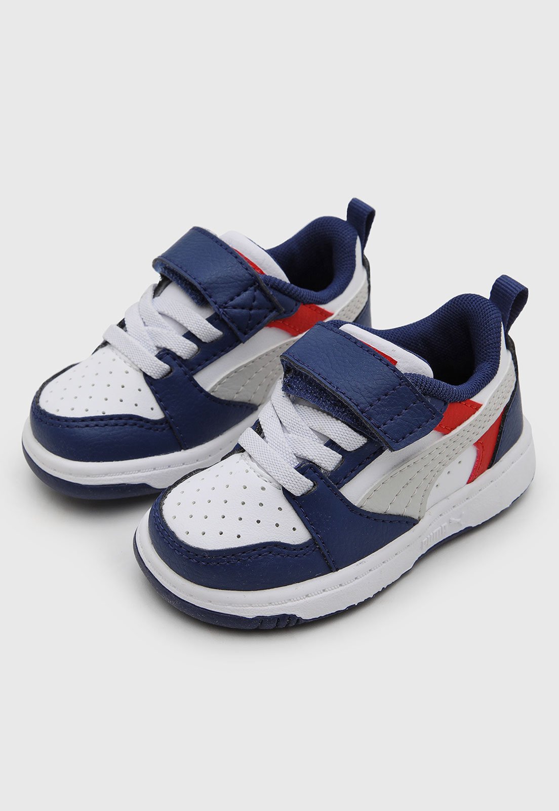 Infantil - Tênis Puma Rebound V6 L Azul Marinho e Branco