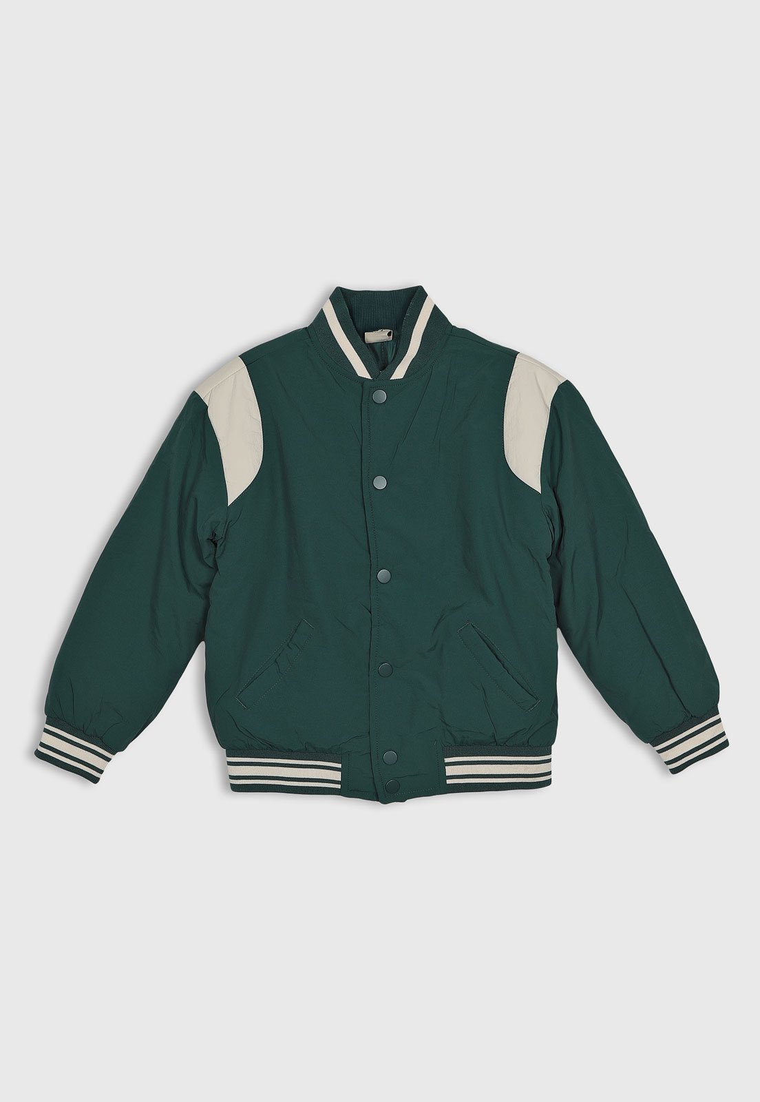 Infantil - Jaqueta Bomber Hering Ombros Contrastantes Verde