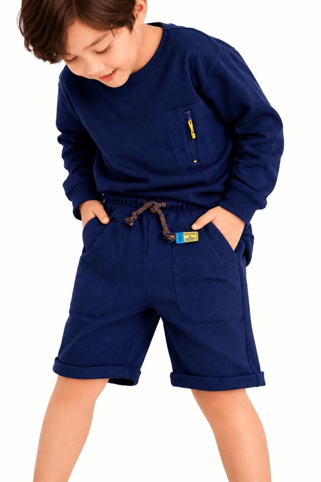 Infantil - Bermuda Menino Patrulha Aérea Alphabeto Azul